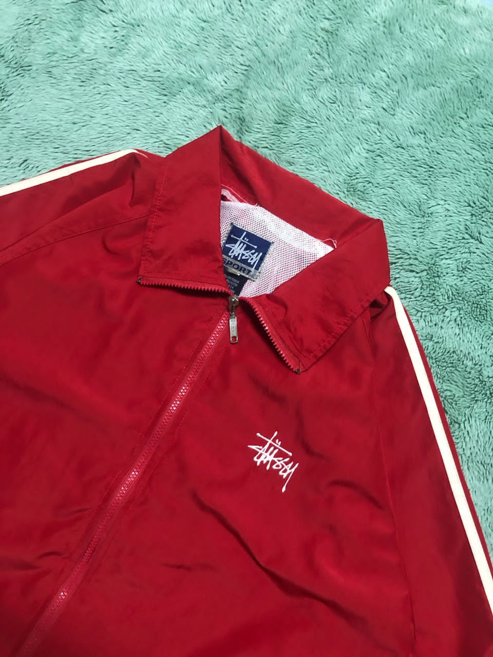Stussy VINTAGE STUSSY SPORT RED WINDBREAKER LIGHT JACKET Size US L / EU 52-54 / 3 - 4 Thumbnail