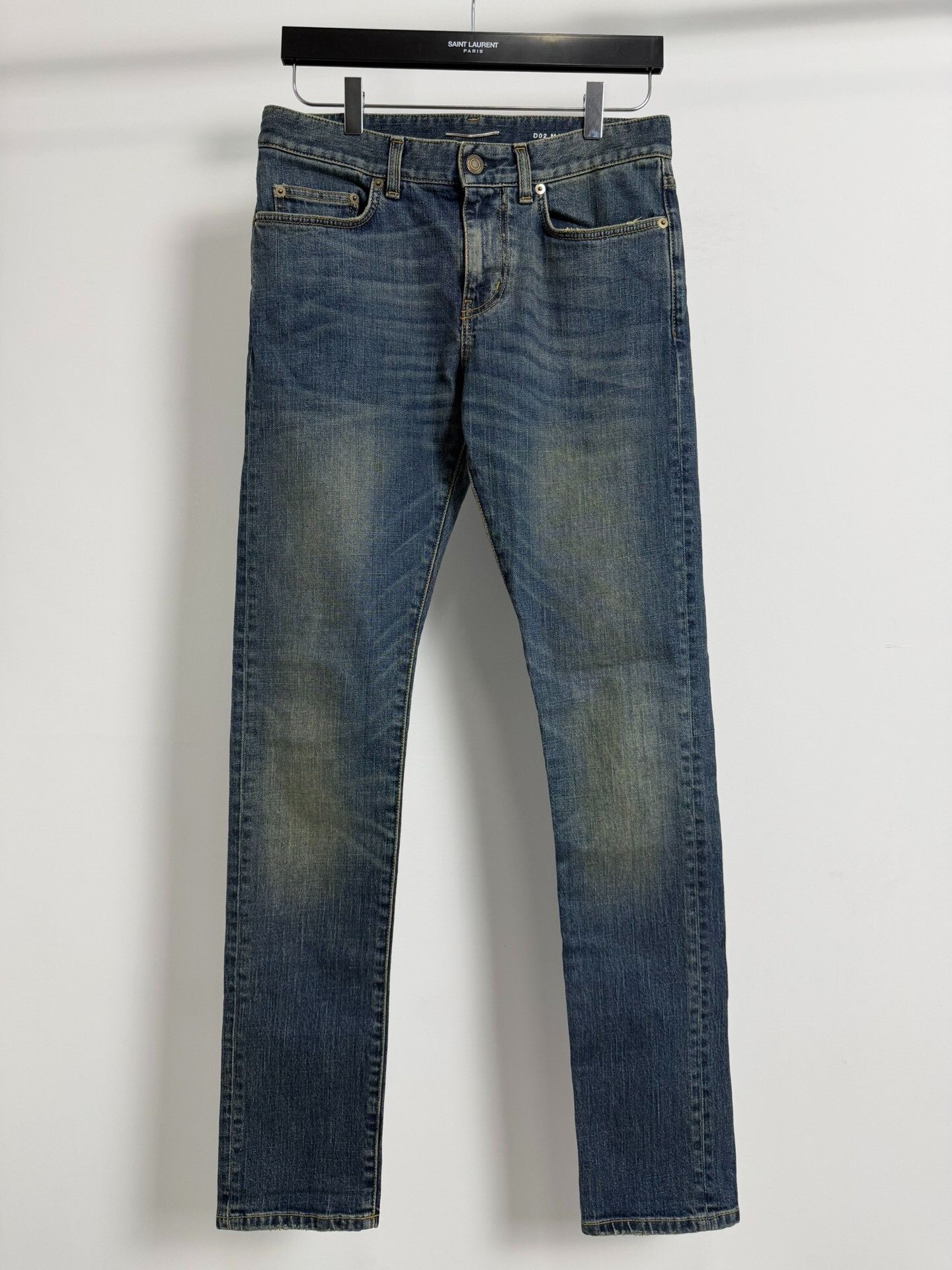 Saint Laurent Paris Saint Laurent Blue Washed Denim Jeans Size US 29 - 1 Thumbnail