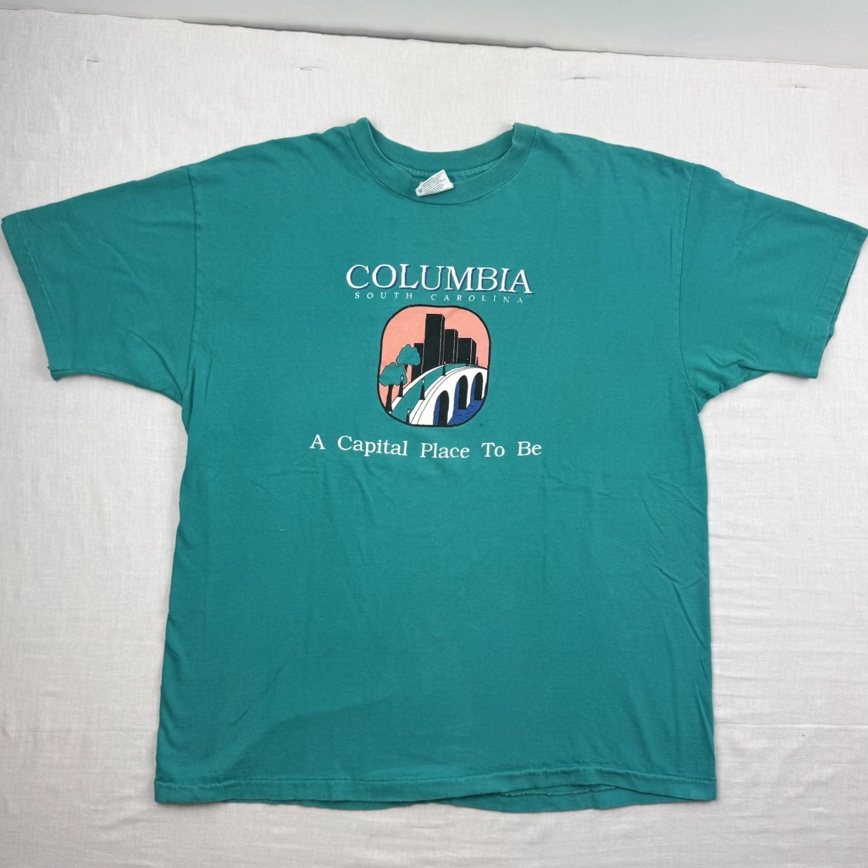 Hanes VINTAGE Hanes South Carolina T-Shirt Adult XL Blue 90s Mens Size US XL / EU 56 / 4 - 2 Thumbnail