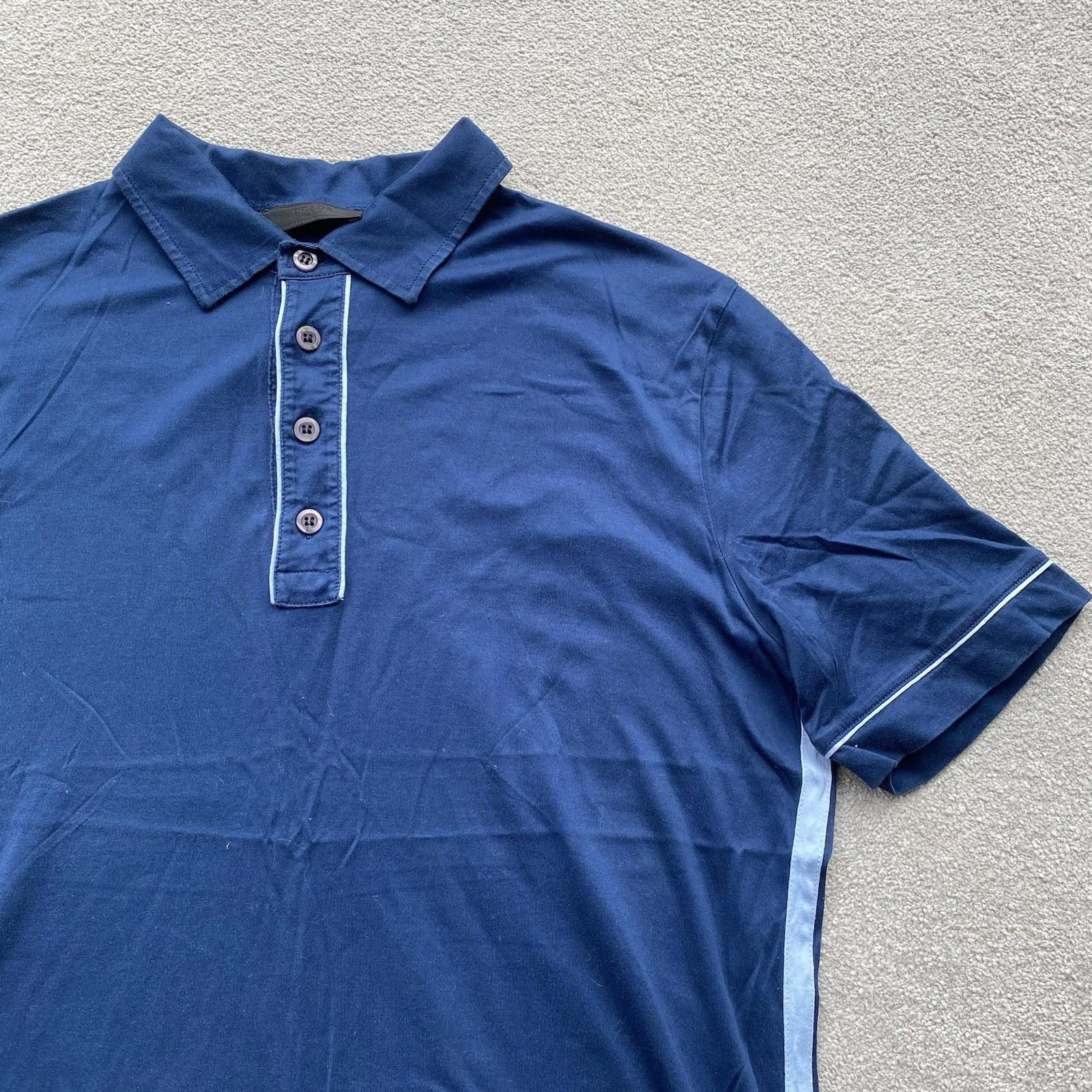 Prada Prada Polo Shirt Tonal Blue Size XL Size US M / EU 48-50 / 2 - 2 Thumbnail