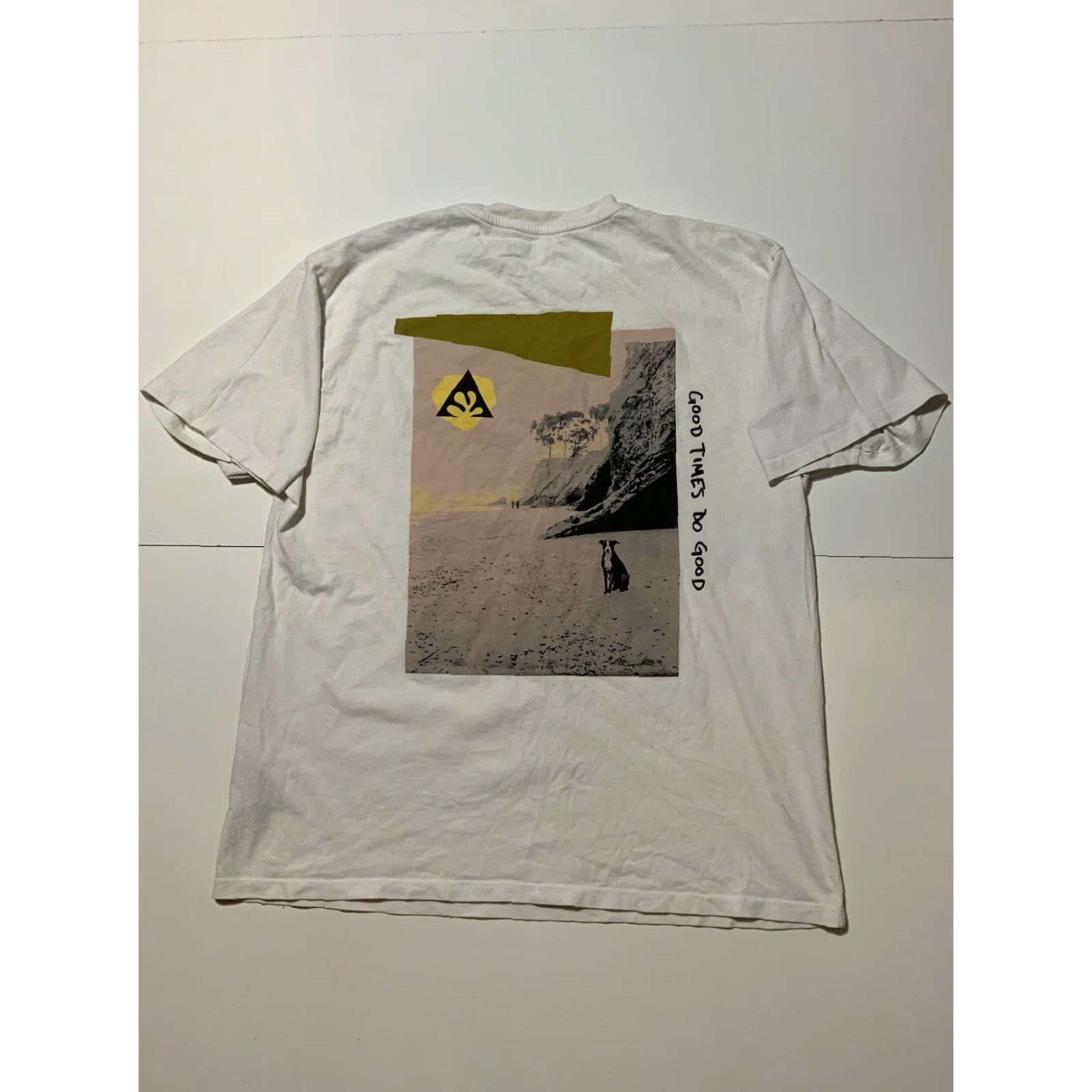 Vintage Wasted Collective Good Times Do Good Dog Graphic White S/S Crewneck T-Shirt XL Mens Size US XL / EU 56 / 4 - 3 Thumbnail