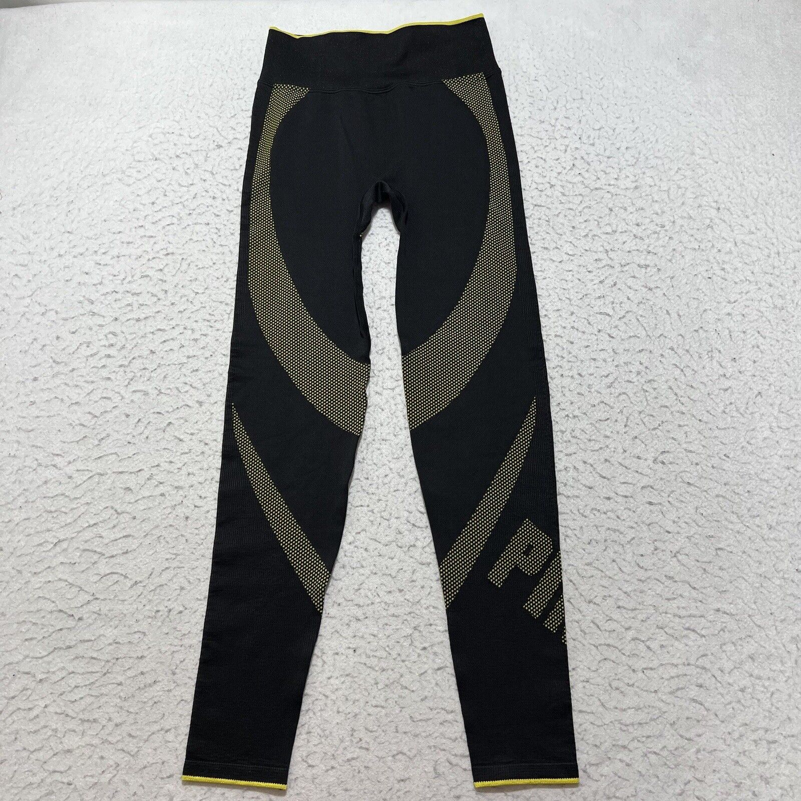 Victoria's Secret Victoria's Secret PINK Black + Neon Full Length Leggings Size 28" / US 6 / IT 42 - 1 Thumbnail