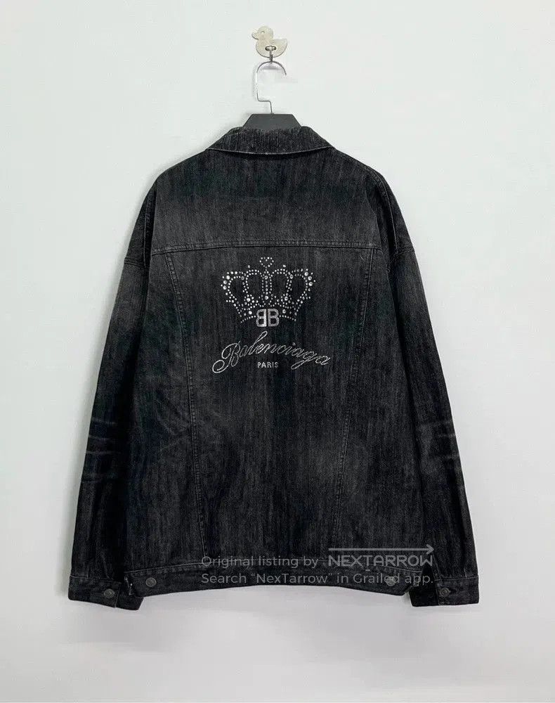 Balenciaga Balenciaga SS24 Denim Jacket with Crystal Logo. Size US M / EU 48-50 / 2 - 1 Thumbnail