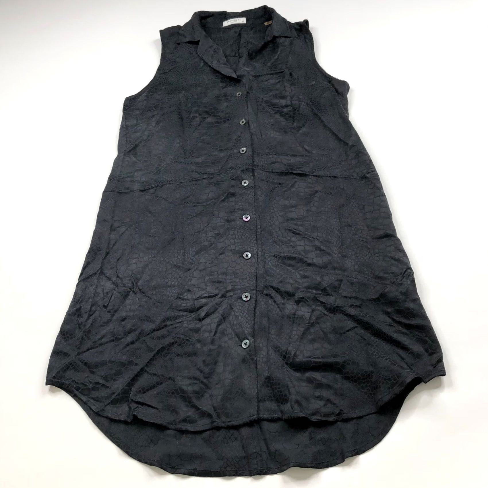 Equipment Equipment Femme Mini Dress Shirt Womens Small 100% Silk Black All Over Print Button Size S / US 4 / IT 40 - 5 Thumbnail
