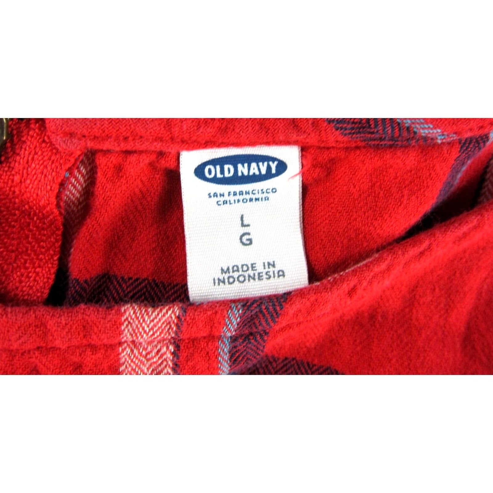 Old Navy Old Navy Plaid Flannel 3/4 Sleeve Tunic Shift Dress Large - 100% Cotton Red Blue, Knee Length, Vintage? Size L / US 10 / IT 46 - 3 Thumbnail