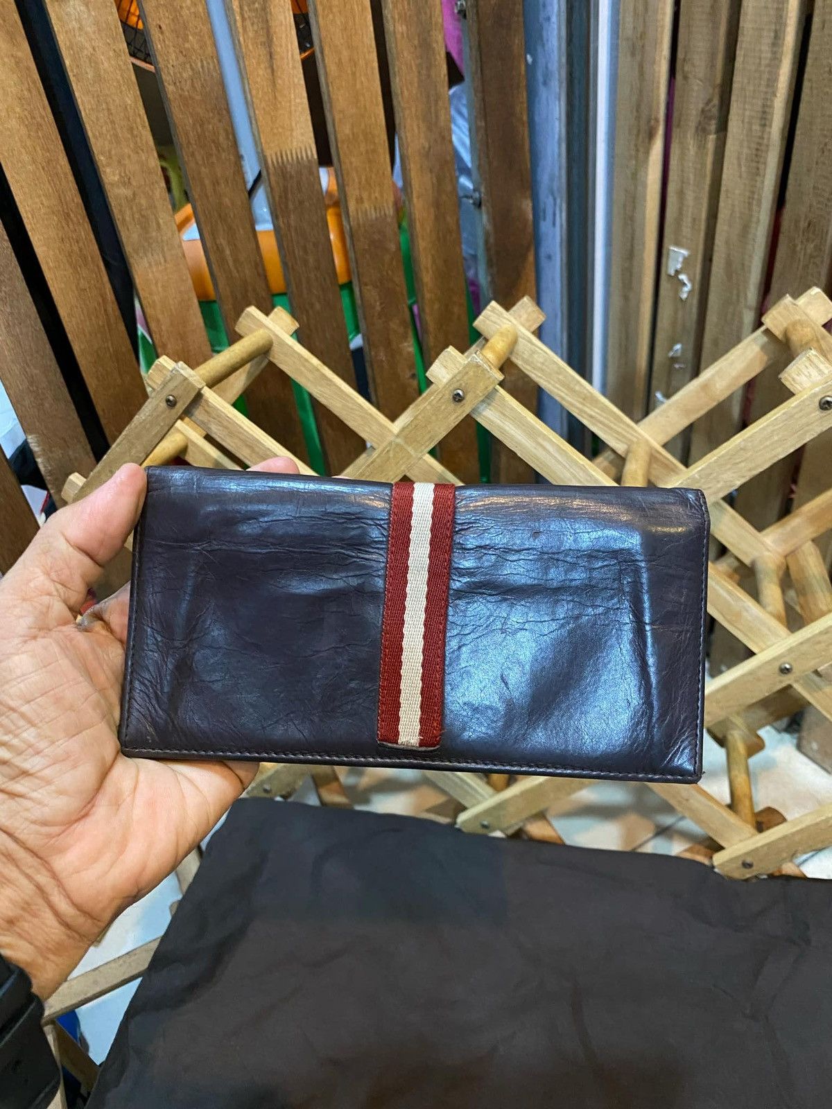 Bally × Designer × Vintage Bally Wallet Purse Brown Red Canvas Leather unisex Size ONE SIZE - 8 Thumbnail