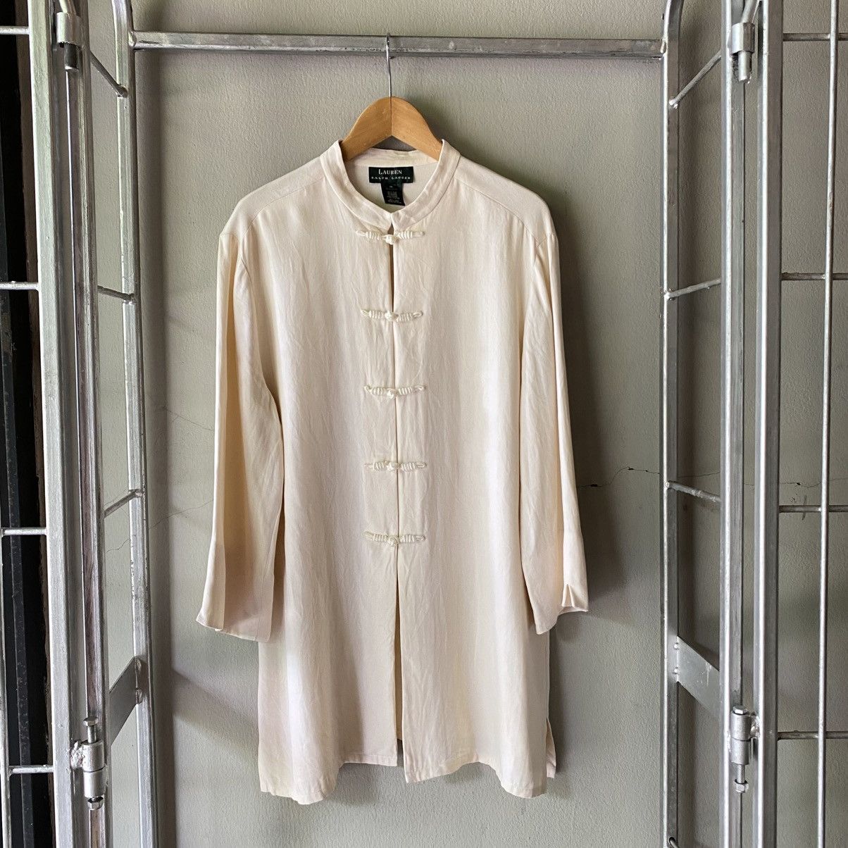 Designer × Japanese Brand LAUREN RALPH LAUREN Elegant Soft Chinese Knot Button Blouse Size M / US 6-8 / IT 42-44 - 1 Thumbnail