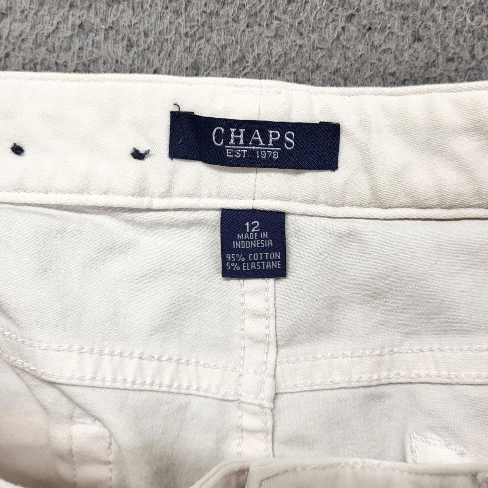 Chaps VINTAGE CHAPS Ralph Lauren White Denim Womens Size 12 Ankle Chino Pants 32x26 Size 34" / US 12 / IT 48 - 3 Thumbnail