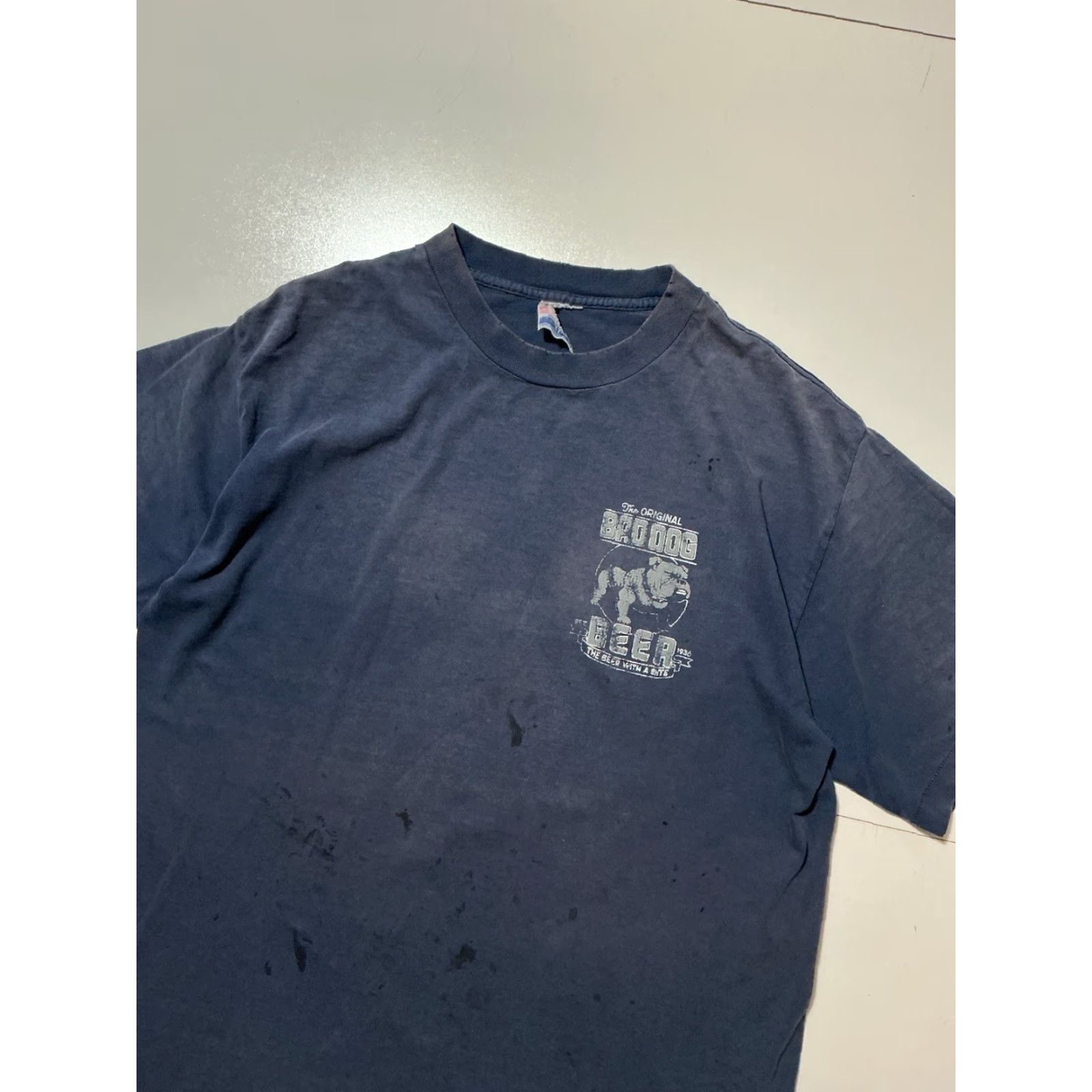 Vintage VINTAGE The Original Bad Dog Beer Bulldog Single Stitch Graphic T-Shirt XL Blue 90s Mens Size US XL / EU 56 / 4 - 4 Thumbnail