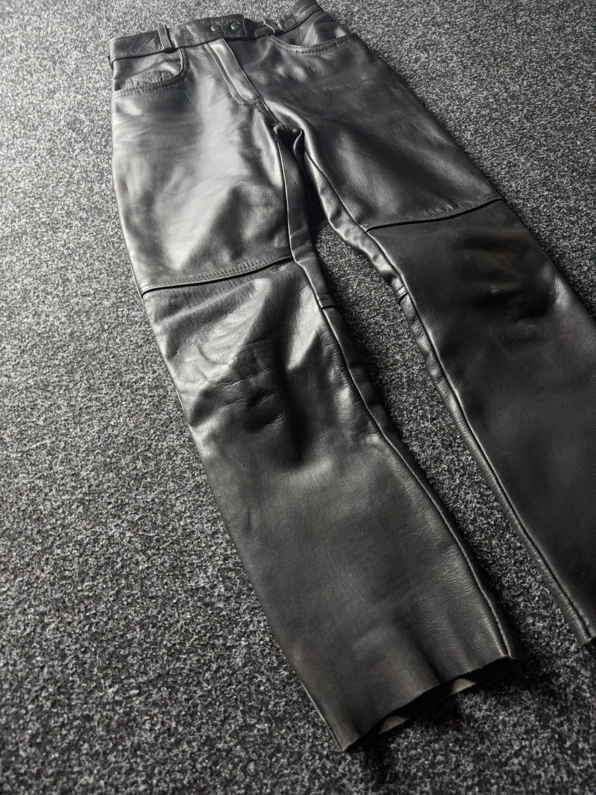 Leather Y2K Vintage Leather Pants Opium Style Alt Biker USA Rare Size US 28 / EU 44 - 2 Thumbnail
