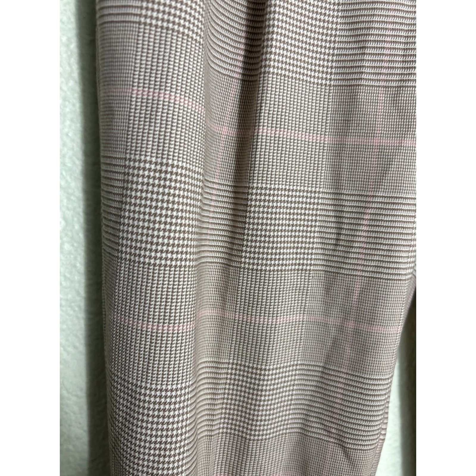 Banana Republic Banana Republic Sloan Fit Pant Womens 2P Beige Glen Plaid Slim Ankle Houndstooth - Cotton Blend, Slim, Flat Front, Mid Rise, 24in Inseam, Zip, Casual Size 26" / US 2 / IT 38 - 3 Thumbnail