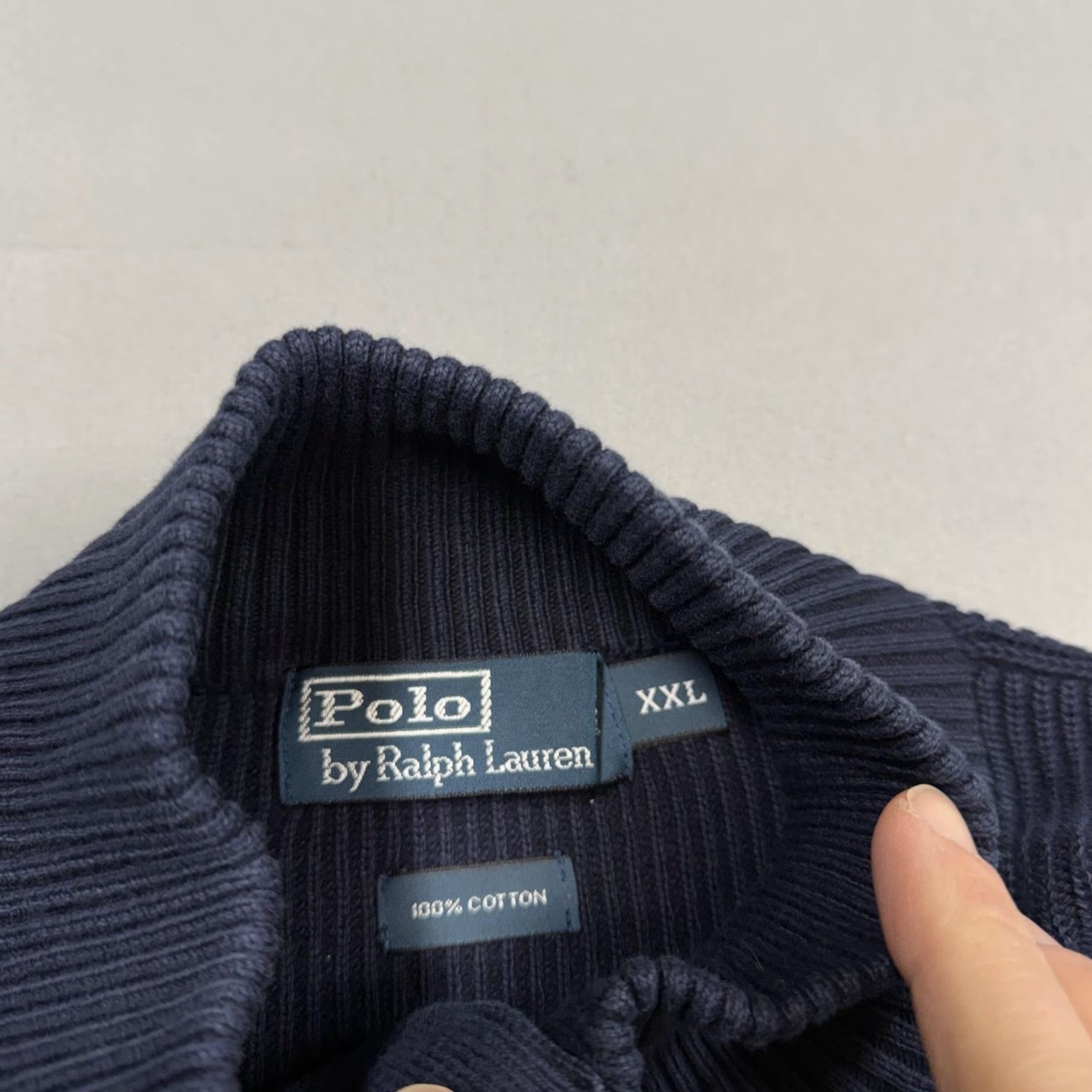 Polo Ralph Lauren Polo Ralph Lauren Sweater Mens 2XL Blue Mock Neck Henley Knit Pullover Cotton Size US XXL / EU 58 / 5 - 2 Thumbnail