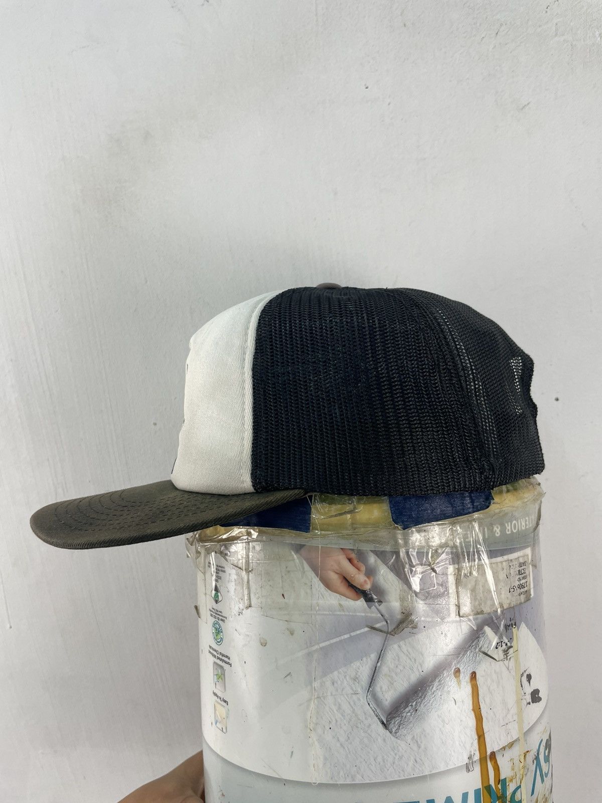 Stussy × Vintage Vintage Y2K Stussy Crown Trucker Cap Mesh Hat Faded Black Size ONE SIZE - 3 Thumbnail