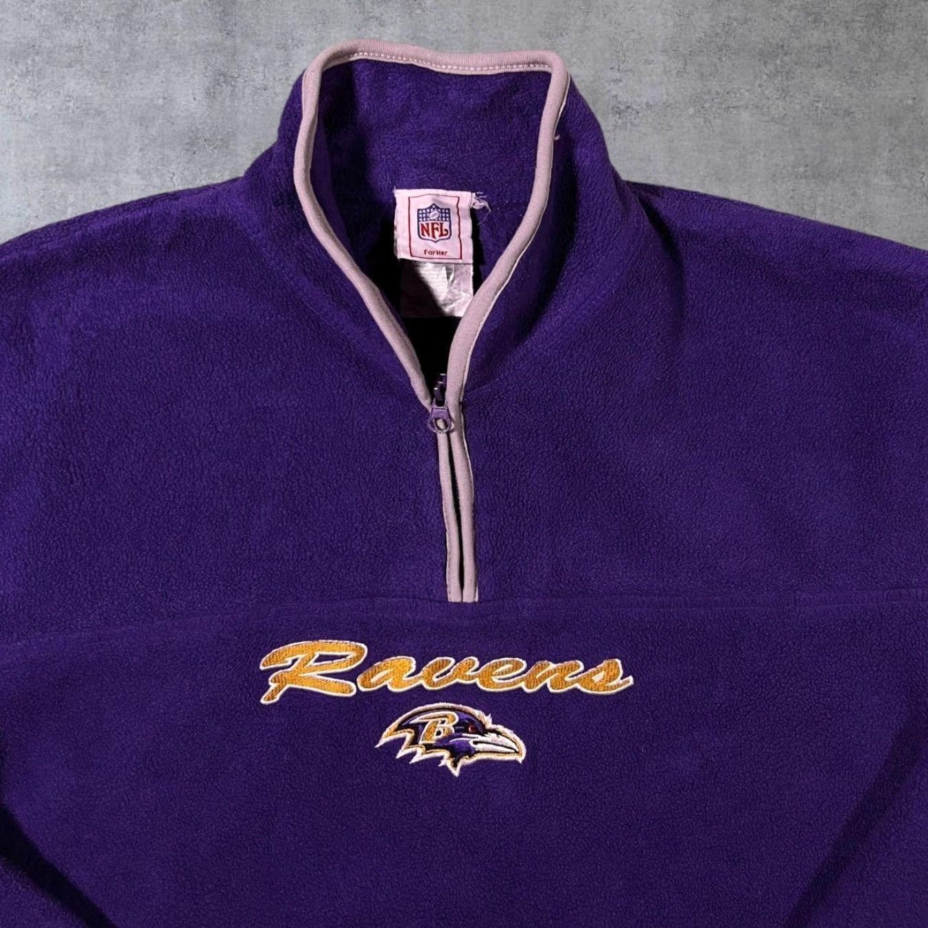 NFL NFL Baltimore Ravens Purple Embroidered 1/4 Zip Fleece Sweatshirt Women's XL Size XL / US 12-14 / IT 48-50 - 4 Thumbnail