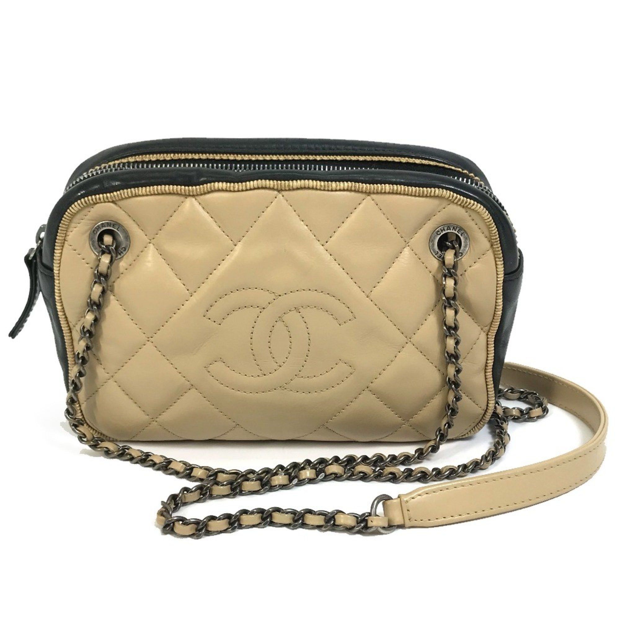Chanel Chanel CC Mark Bag Chain Shoulder Bag Beige x Black Size ONE SIZE - 1 Thumbnail