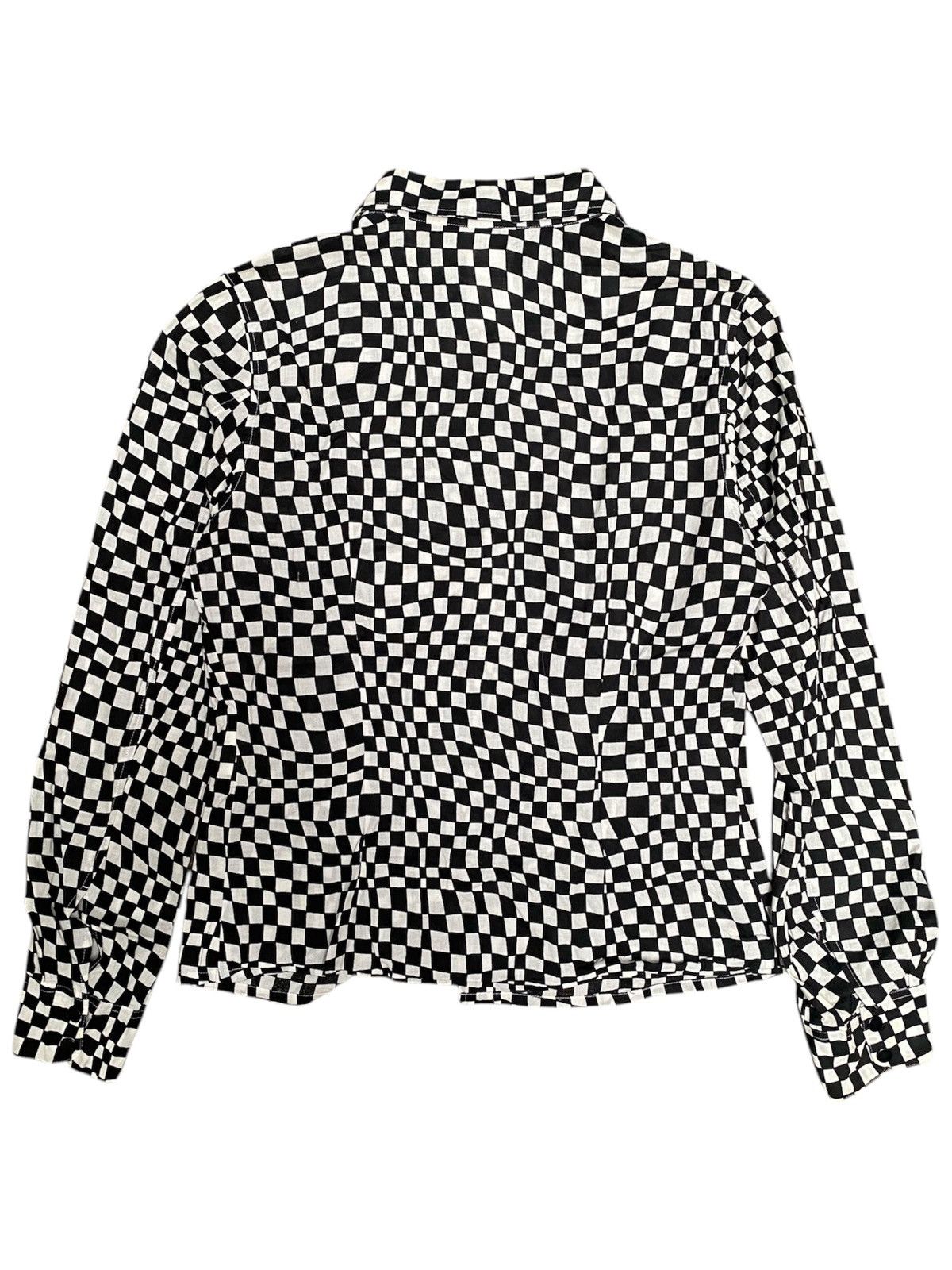 Vintage × agnes b. ‼️RARE‼️ Agnes B. Asymmetrical Checkerboard Pattern Shirt Size S / US 4 / IT 40 - 4 Thumbnail