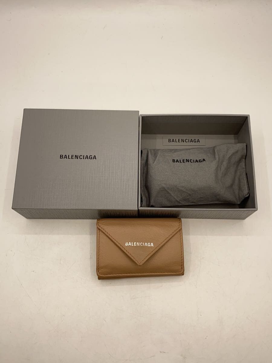 Balenciaga Balenciaga Leather Tri-Fold Wallet Beige Size ONE SIZE - 8 Thumbnail
