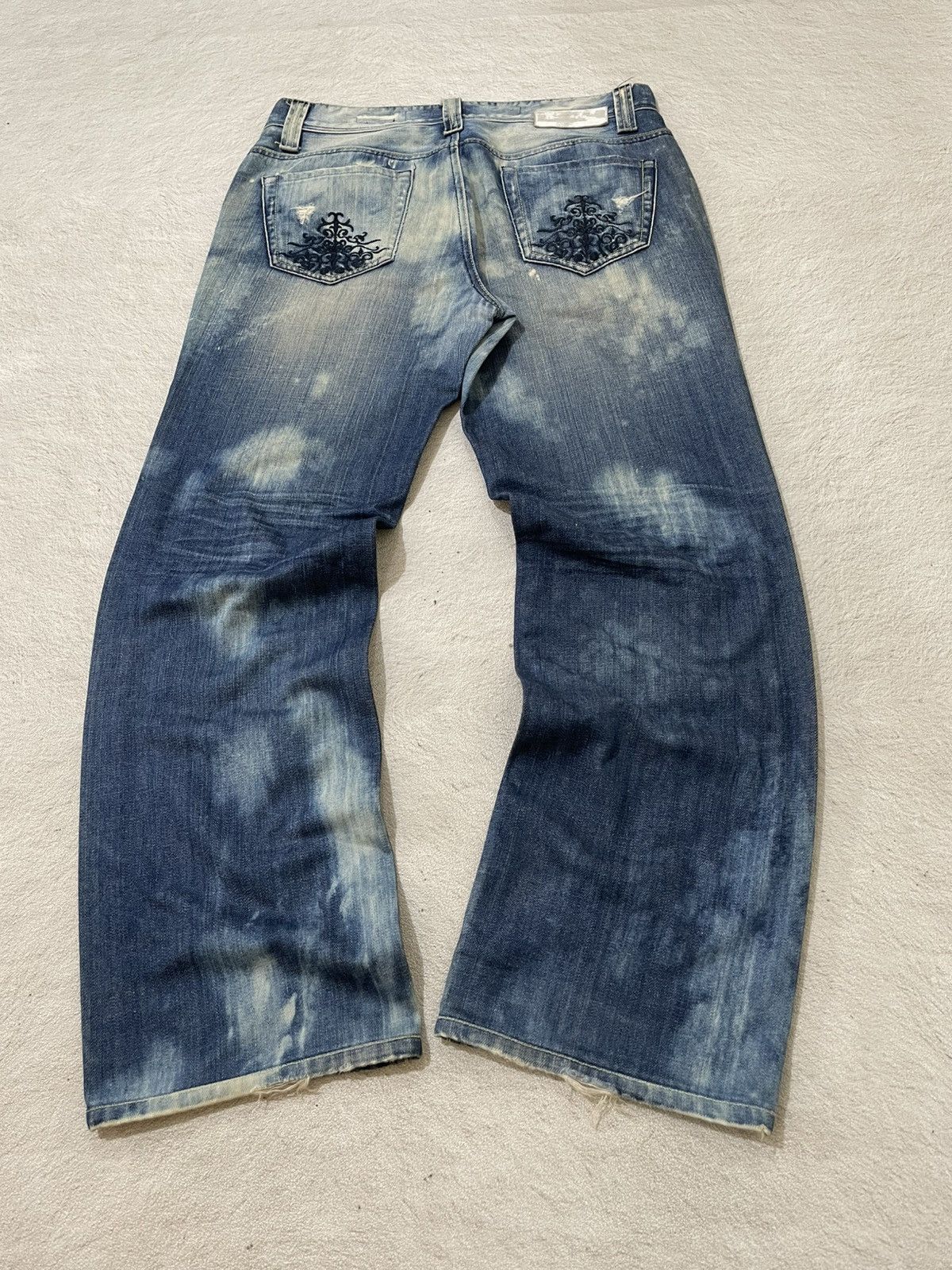 Hysteric Glamour 2000s Japanese Brand Acid Washed Denim Y2K Embroidered Size US 32 / EU 48 - 6 Thumbnail