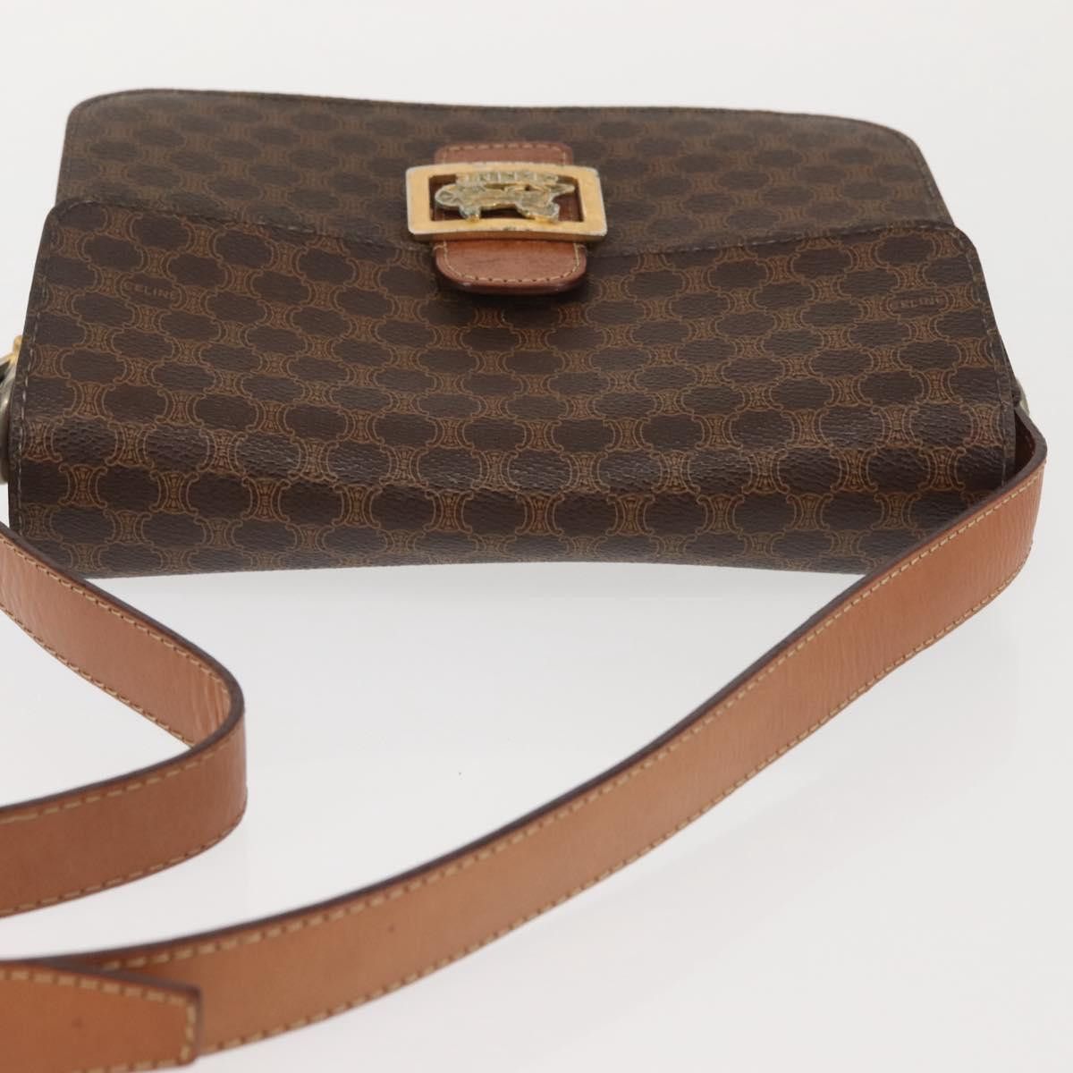 Celine CELINE Macadam Canvas Shoulder Bag Pvc Leather Brown Gold Size ONE SIZE - 7 Thumbnail