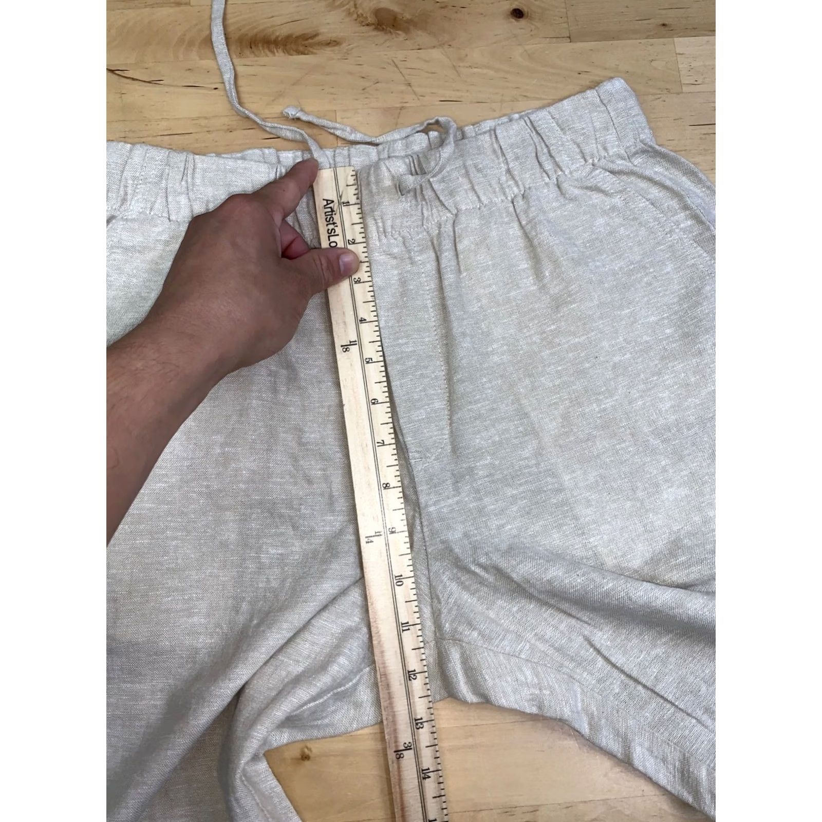 Gap GAP Easy Pants Women S Linen Beige Drawstring Casual Beach Ankle Pockets Relaxed Regular Size Type Pants Size 28" / US 6 / IT 42 - 7 Thumbnail
