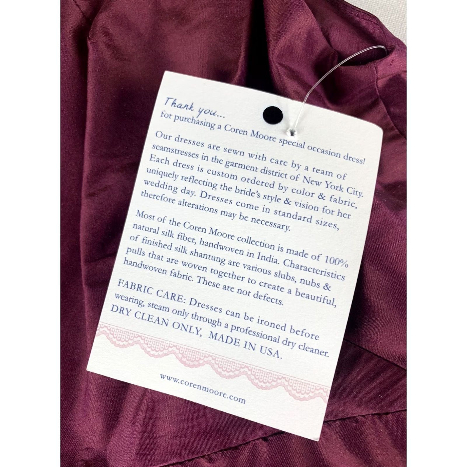 MooRER COREN MOORE BRIDES & MAIDS DRESS Womens Size 2 Burgundy Made in USA A-Line Sleeveless Long Dress Size XS / US 0-2 / IT 36-38 - 6 Thumbnail