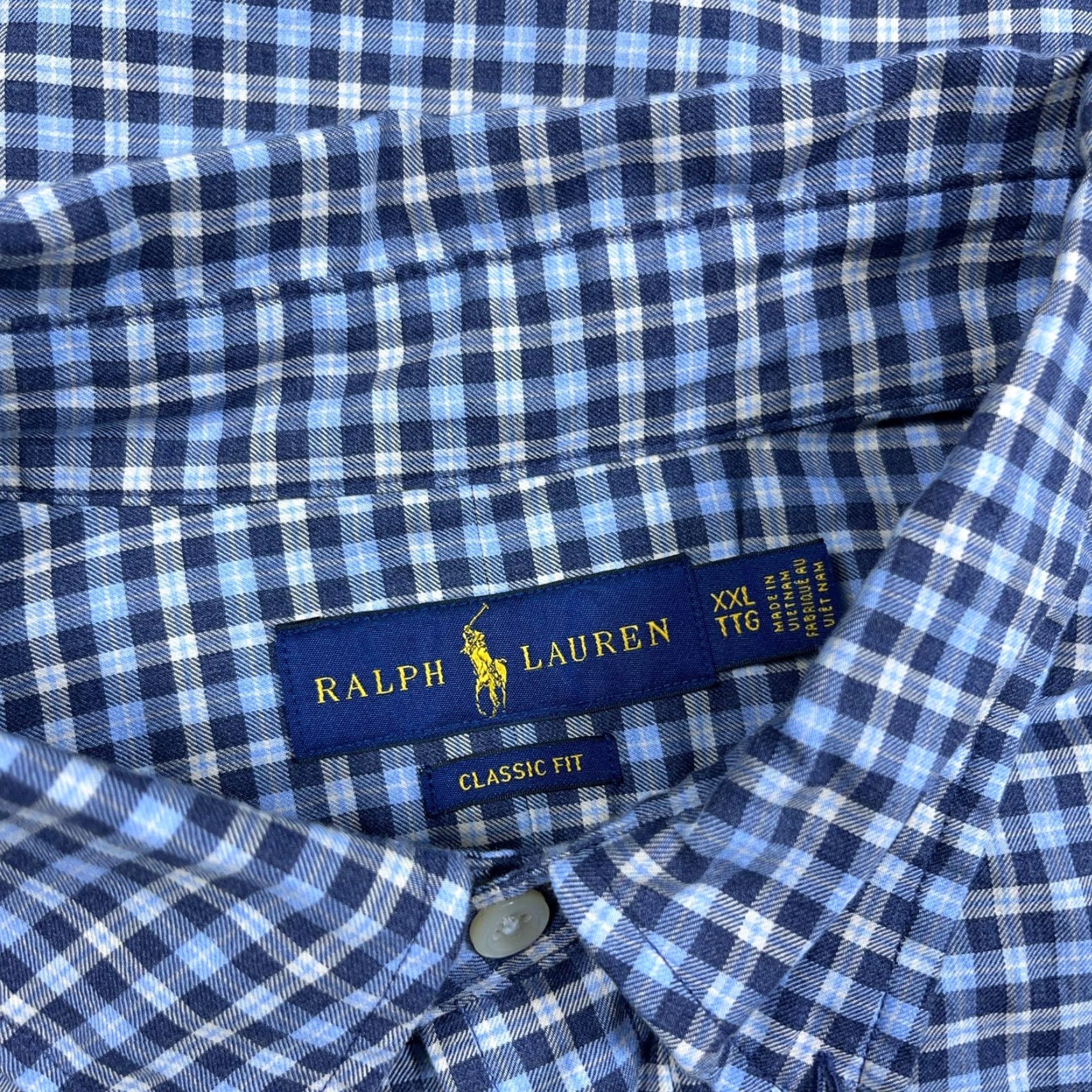 Ralph Lauren Ralph Lauren Shirt Men XXL 2XL Blue Plaid Button-Up Classic Fit Cotton Dress Size 48R - 5 Thumbnail