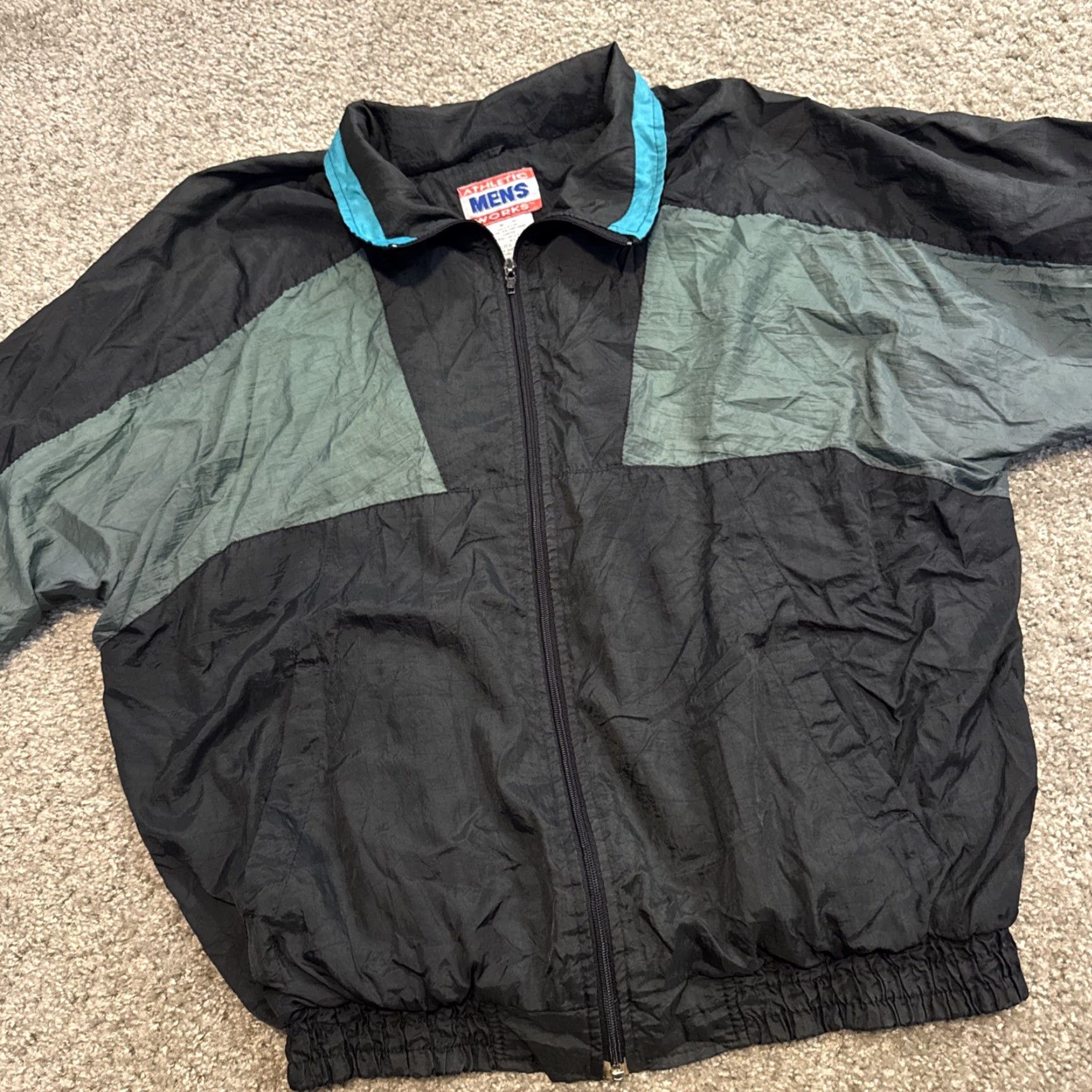 Athletic Works VINTAGE Athletic Mens Works Windbreaker Jacket M Blue 80s Lightweight Mens Jacket Size US M / EU 48-50 / 2 - 5 Thumbnail