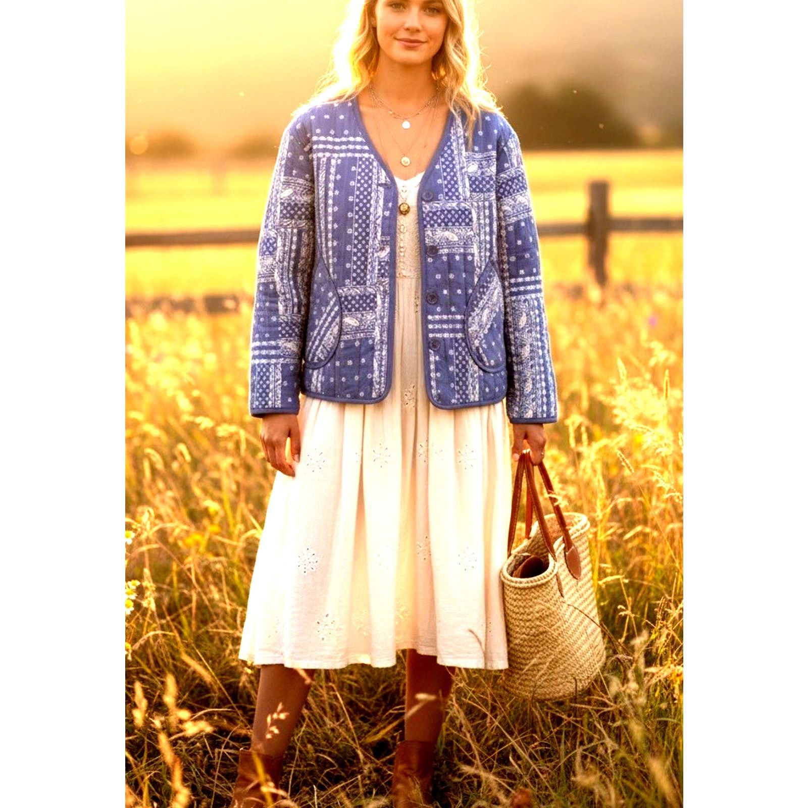 Other Boho Quilted Cardigan Coat Western Layering Patchwork XL Size XL / US 12-14 / IT 48-50 - 1 Thumbnail