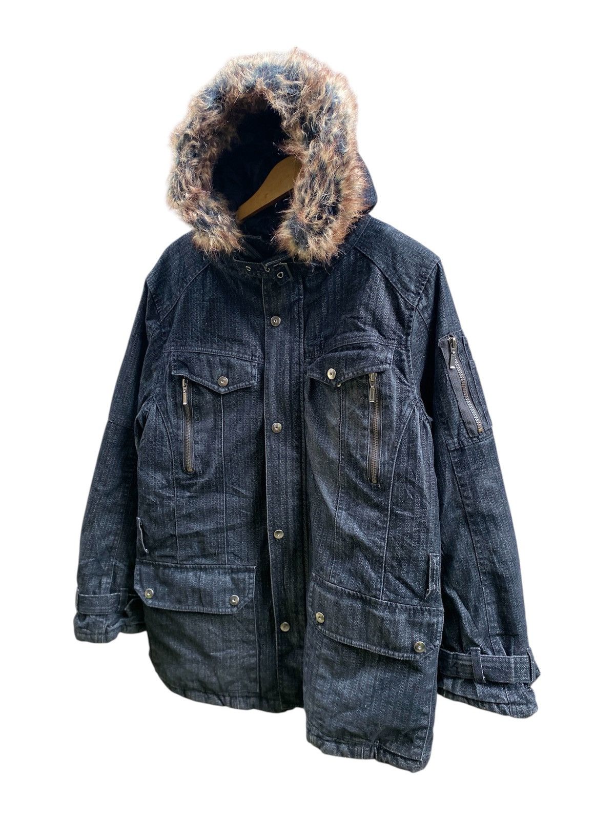 If Six Was Nine Vintage Addictive Gothic Bondage Goa Fur Hooded Vkei Jacket Size US M / EU 48-50 / 2 - 2 Thumbnail