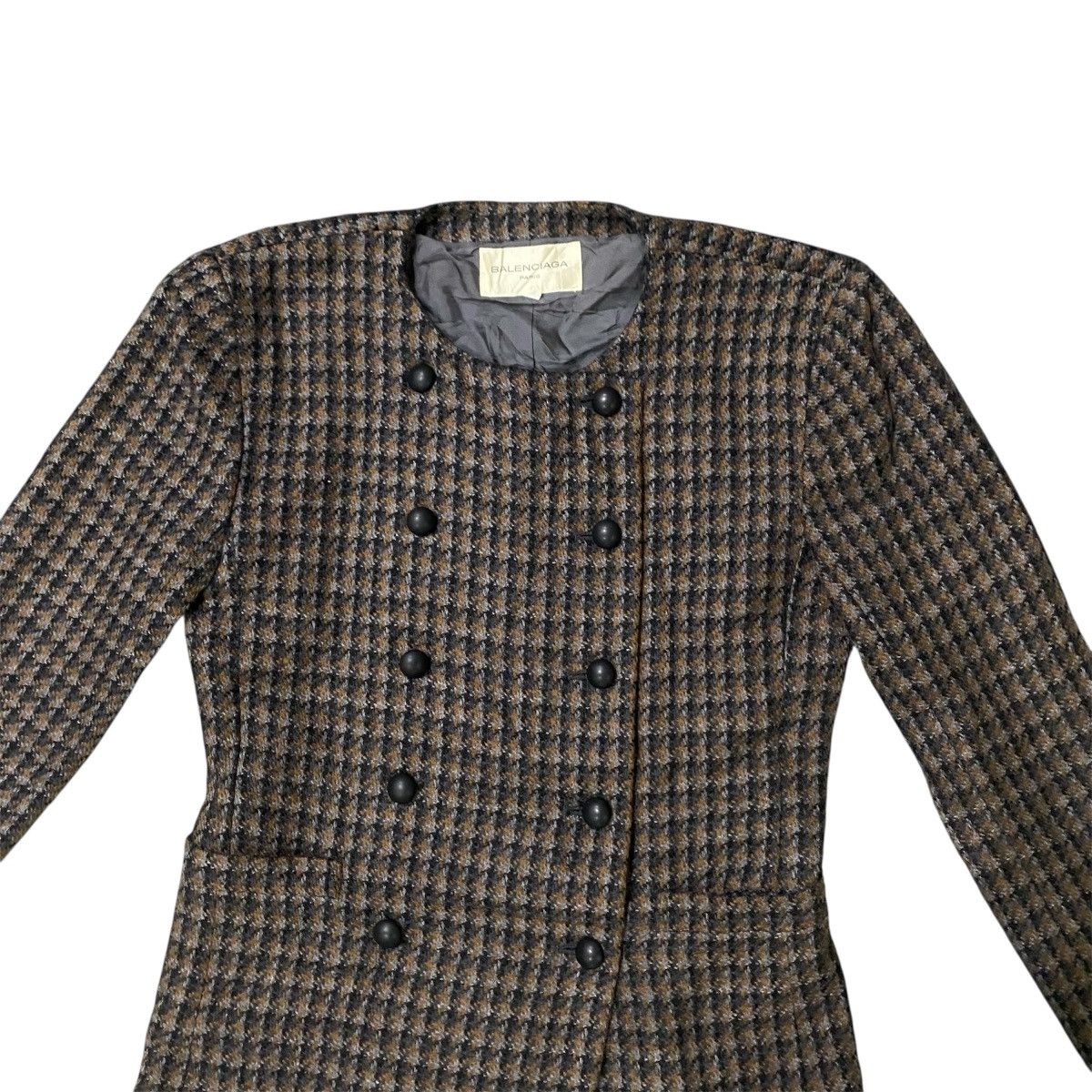 Balenciaga Balenciaga Houndstooth Double Breasted Wool Jacket Size S / US 4 / IT 40 - 4 Thumbnail