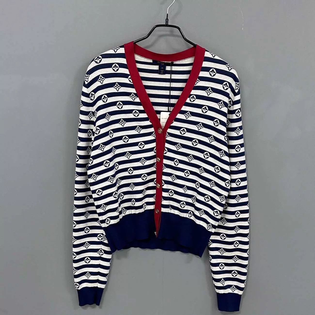 Louis Vuitton LV Blue White Striped All-Over Print Cardigan M Size M / US 6-8 / IT 42-44 - 1 Thumbnail