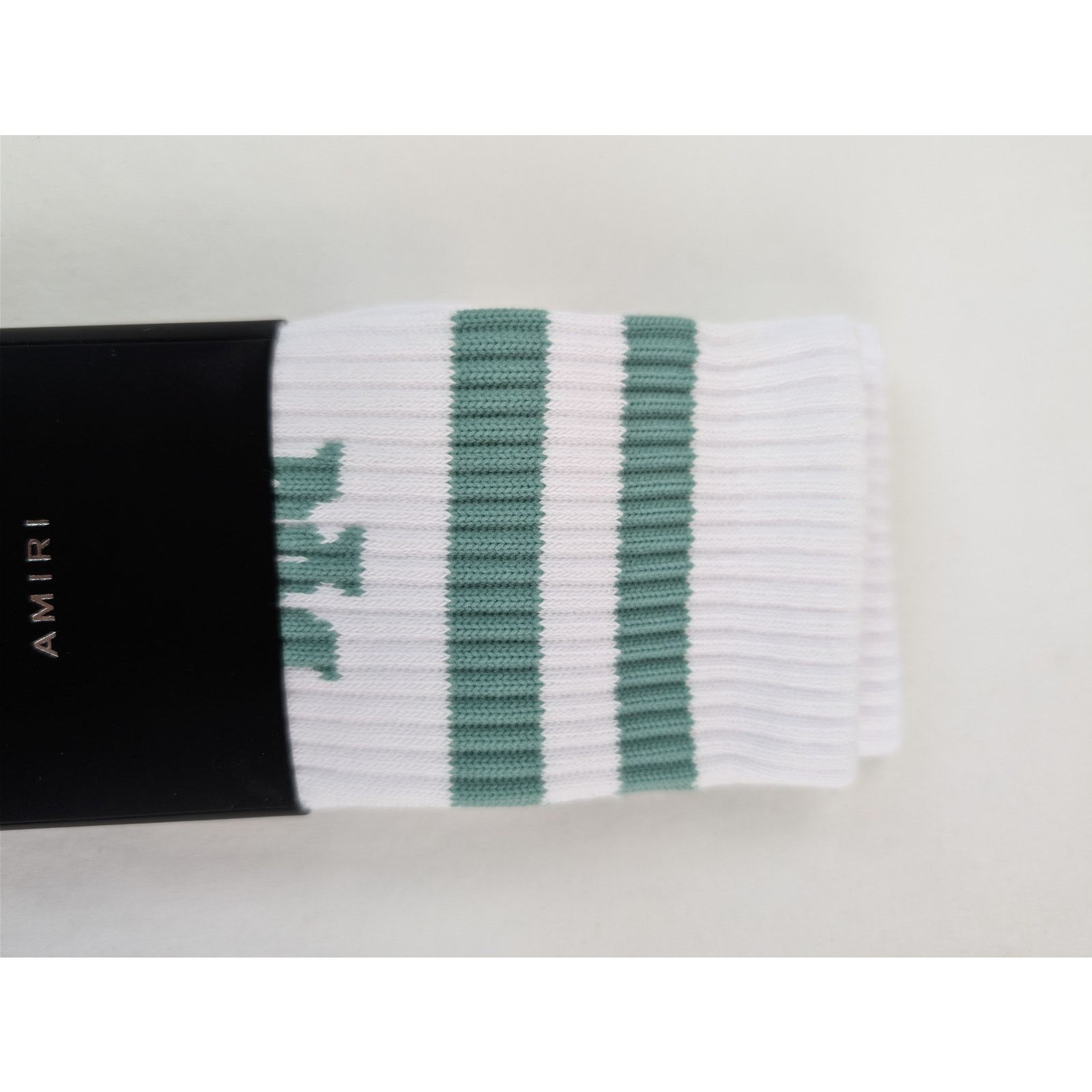 Amiri o1rshd1 Q:2 / Size: 43-44 / MA Stripe Socks White / Seacrest Size ONE SIZE - 13 Thumbnail