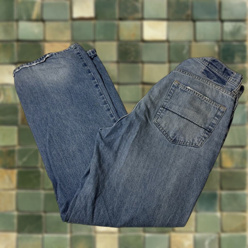 Abercrombie & Fitch Abercrombie & Fitch Men Jeans 31x32 Blue Denim Distressed Boot Cut Stretch Y2K Regular Inseam 32 Size US 31 - 1 Thumbnail