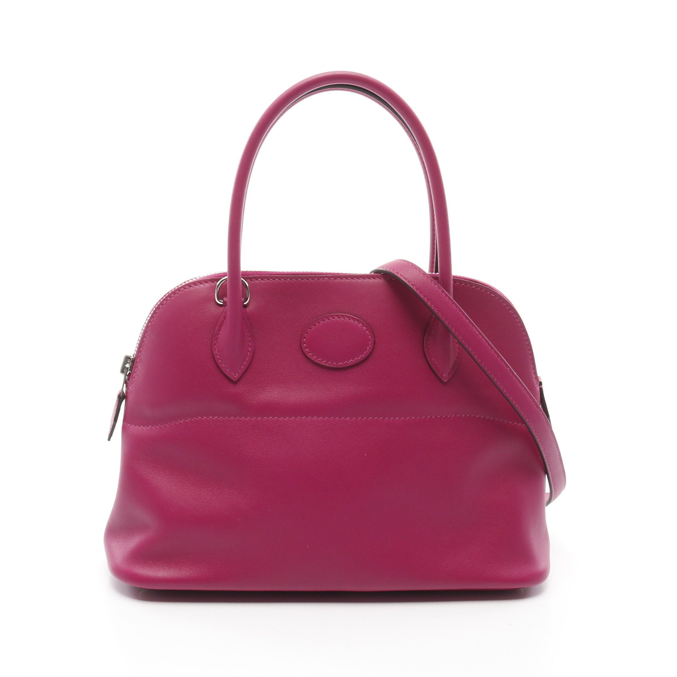 Hermes Hermes Bolide 27 Rose Purple Handbag Veau Swift Pink Silver Hardware C Engraved Size ONE SIZE - 1 Thumbnail