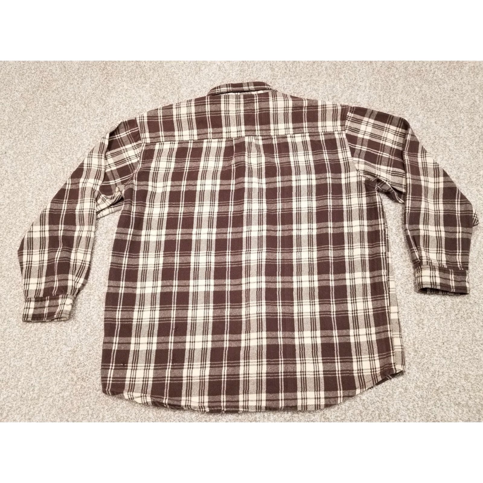 Vintage VINTAGE Old Toledo Workwear Flannel Shirt Mens XLT Brown Plaid Heavy Outdoors Button-Up, Cotton, Long Sleeve, Collared, Casual Mens Size US XL / EU 56 / 4 - 4 Thumbnail
