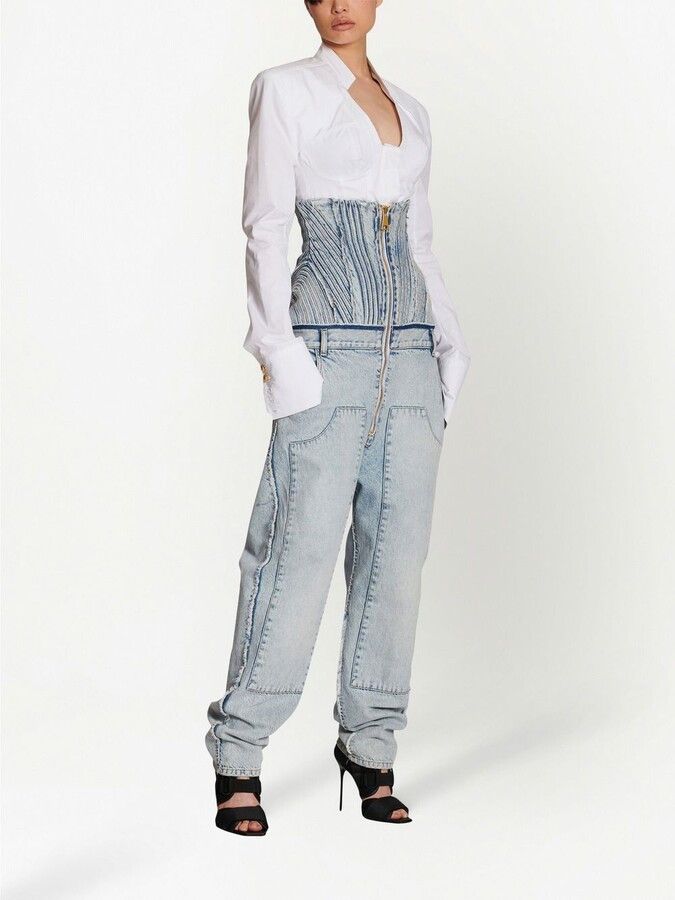 Balmain o1y0625 Denim Pant in Light Blue Size 26" / US 2 / IT 38 - 2 Thumbnail