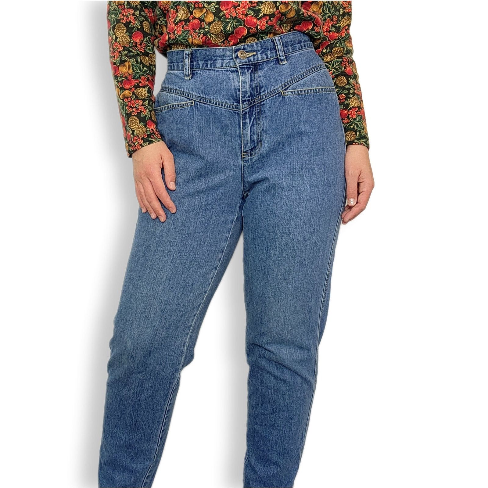 Vintage Vintage Lizwear 90s High Rise Jeans 14 Yoke Medium Wash 80s Size 36" / US 14 / IT 50 - 1 Thumbnail