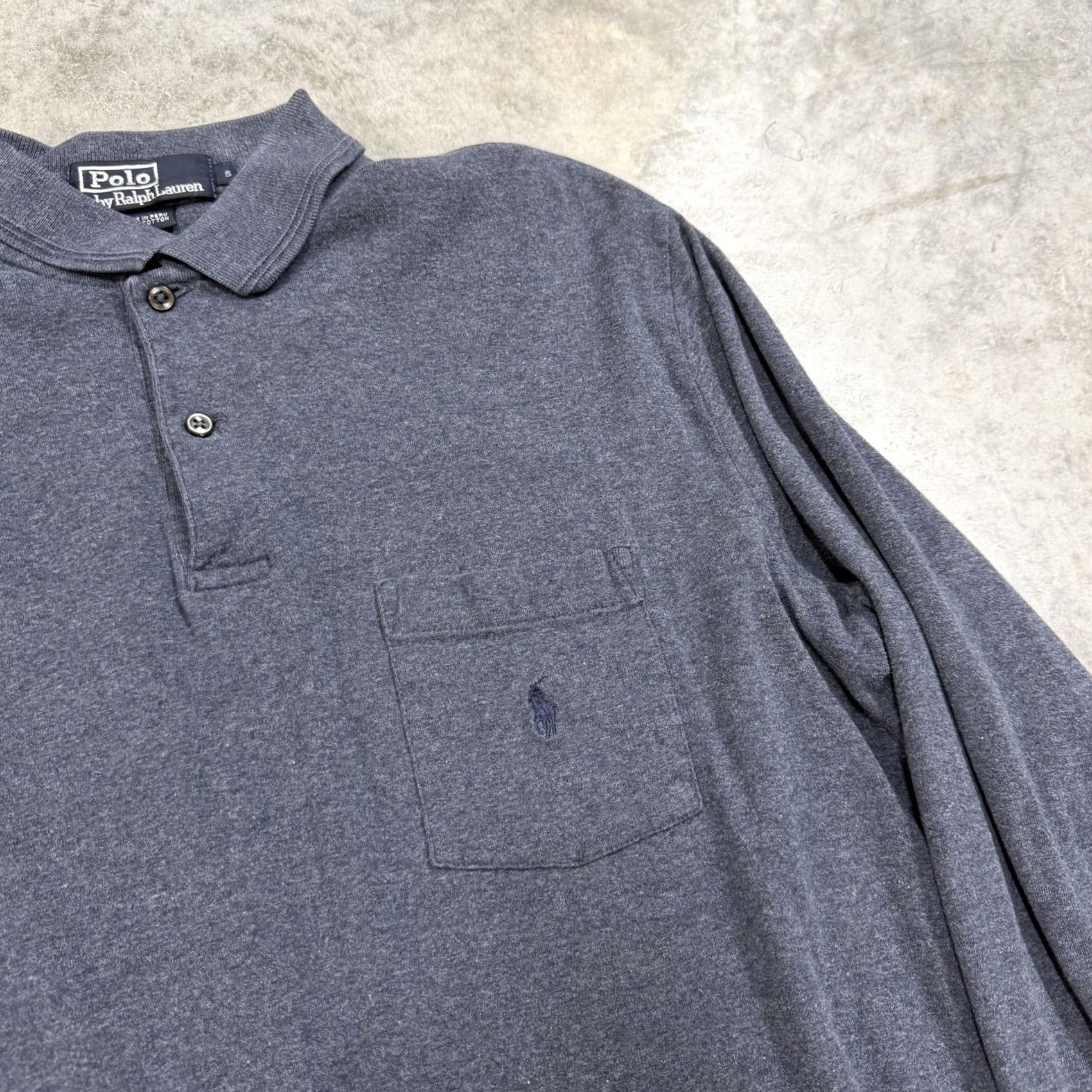 Polo Ralph Lauren Polo Ralph Lauren Polo Shirt Mens S Blue Solid Cotton Long Sleeve Pocket Size US S / EU 44-46 / 1 - 2 Thumbnail