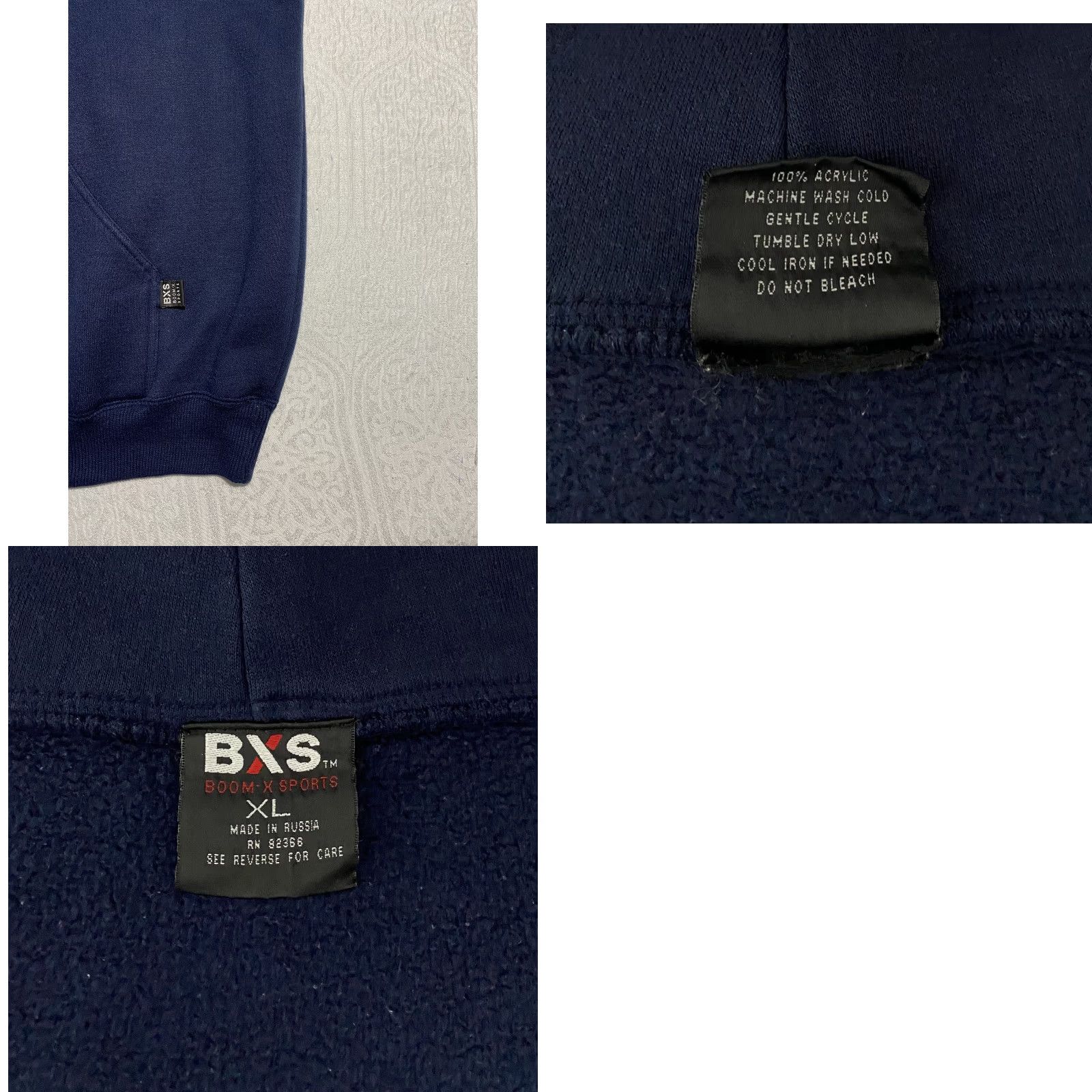 KangaROOS BXS Boom-X Sports Hoodie Mens XL Navy Blue Pullover Kangaroo Pocket Acrylic Warm Size US XL / EU 56 / 4 - 8 Thumbnail