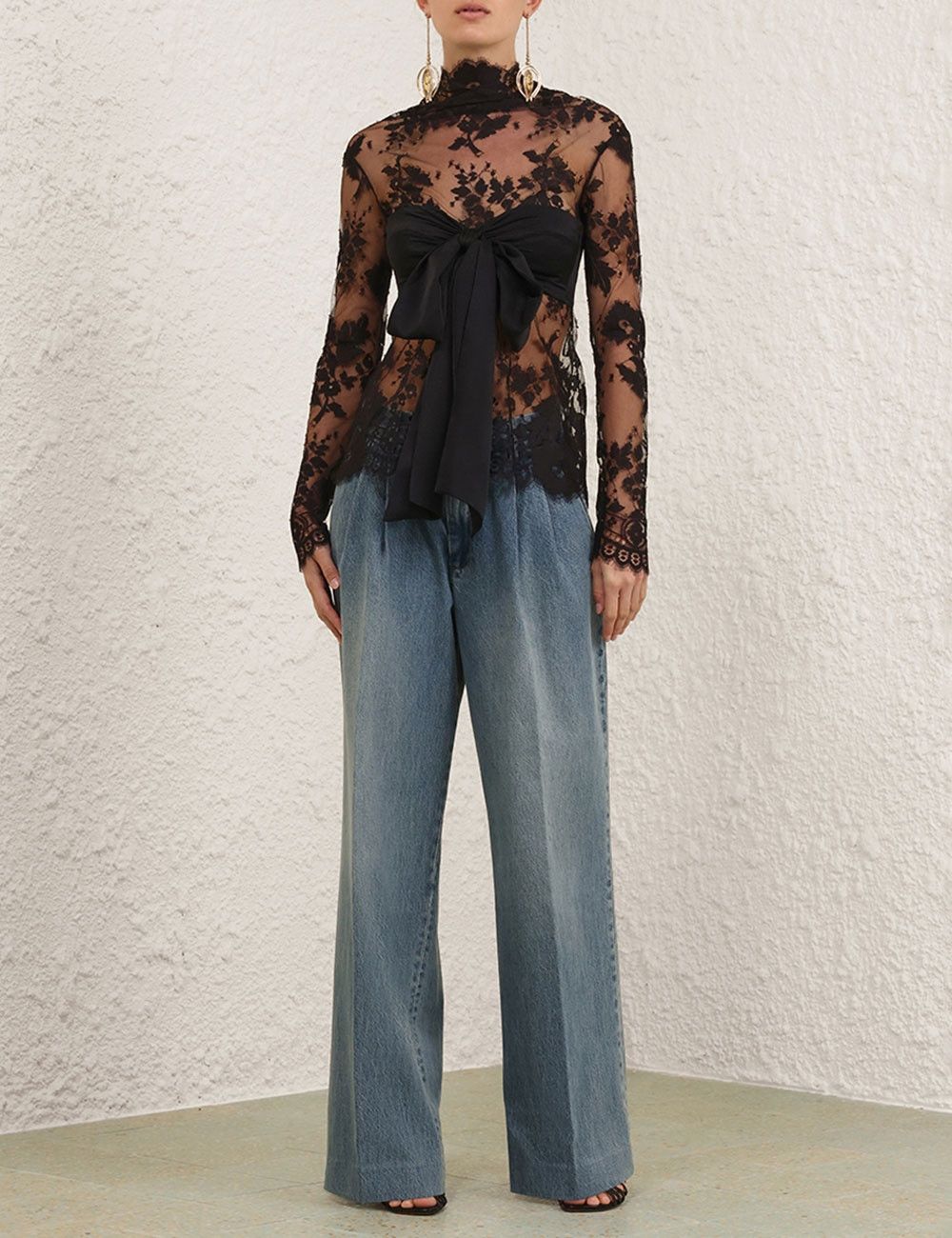 Zimmermann oc11z0725 Illustration Lace Top in Black Size M / US 6-8 / IT 42-44 - 7 Thumbnail