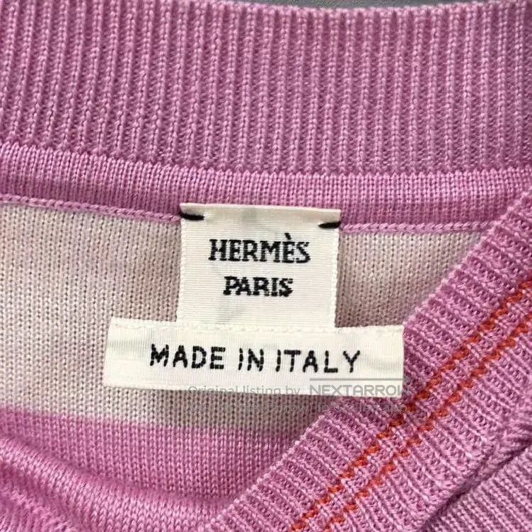 Hermes Hermes Pink Striped Rope Cashmere Cardigan Set Size XS / US 0-2 / IT 36-38 - 6 Thumbnail