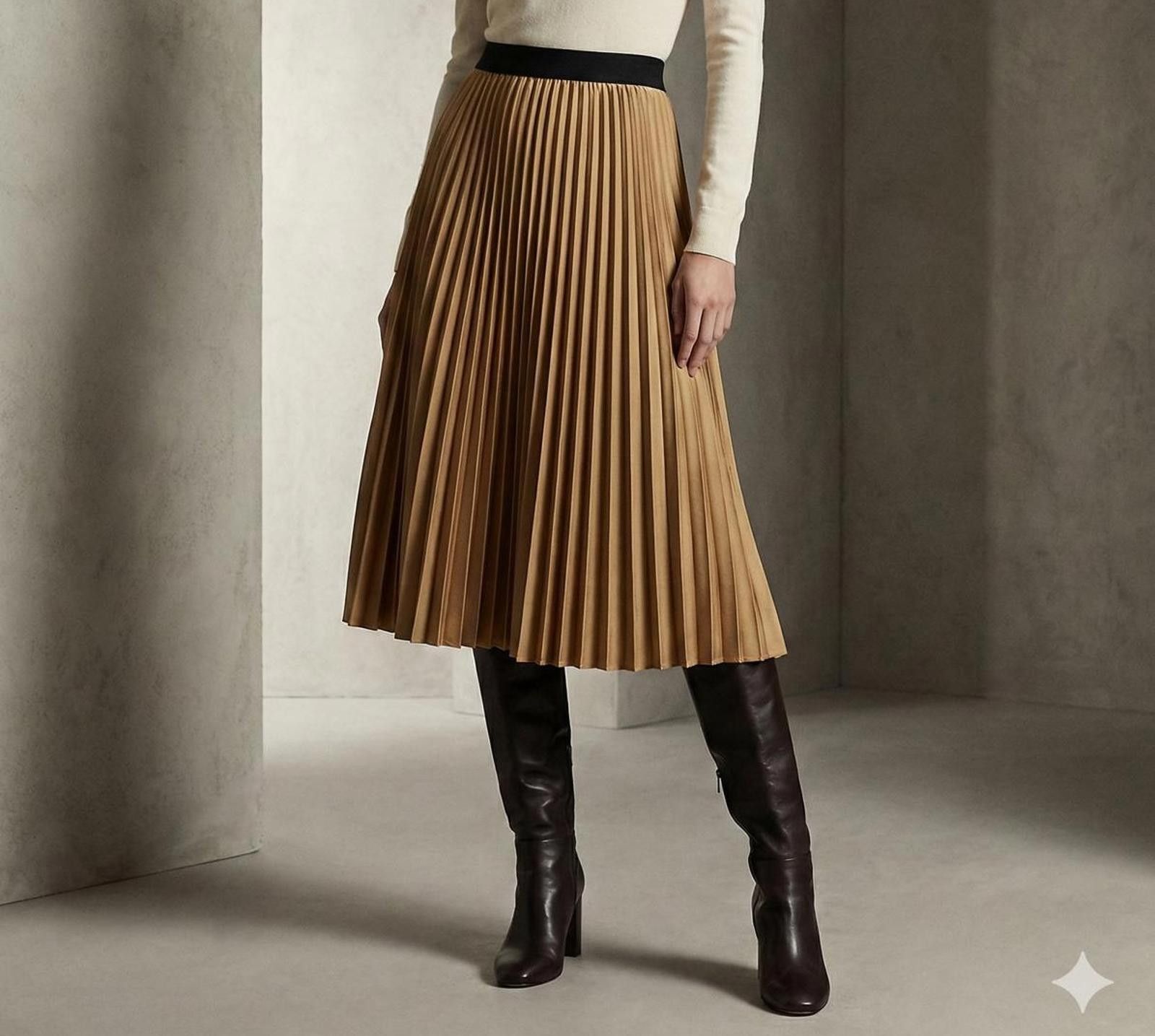 Other HALLHUBER Bronze Gold Pleated Maxi Skirt UK 8 Size 27" / US 4 / IT 40 - 1 Thumbnail