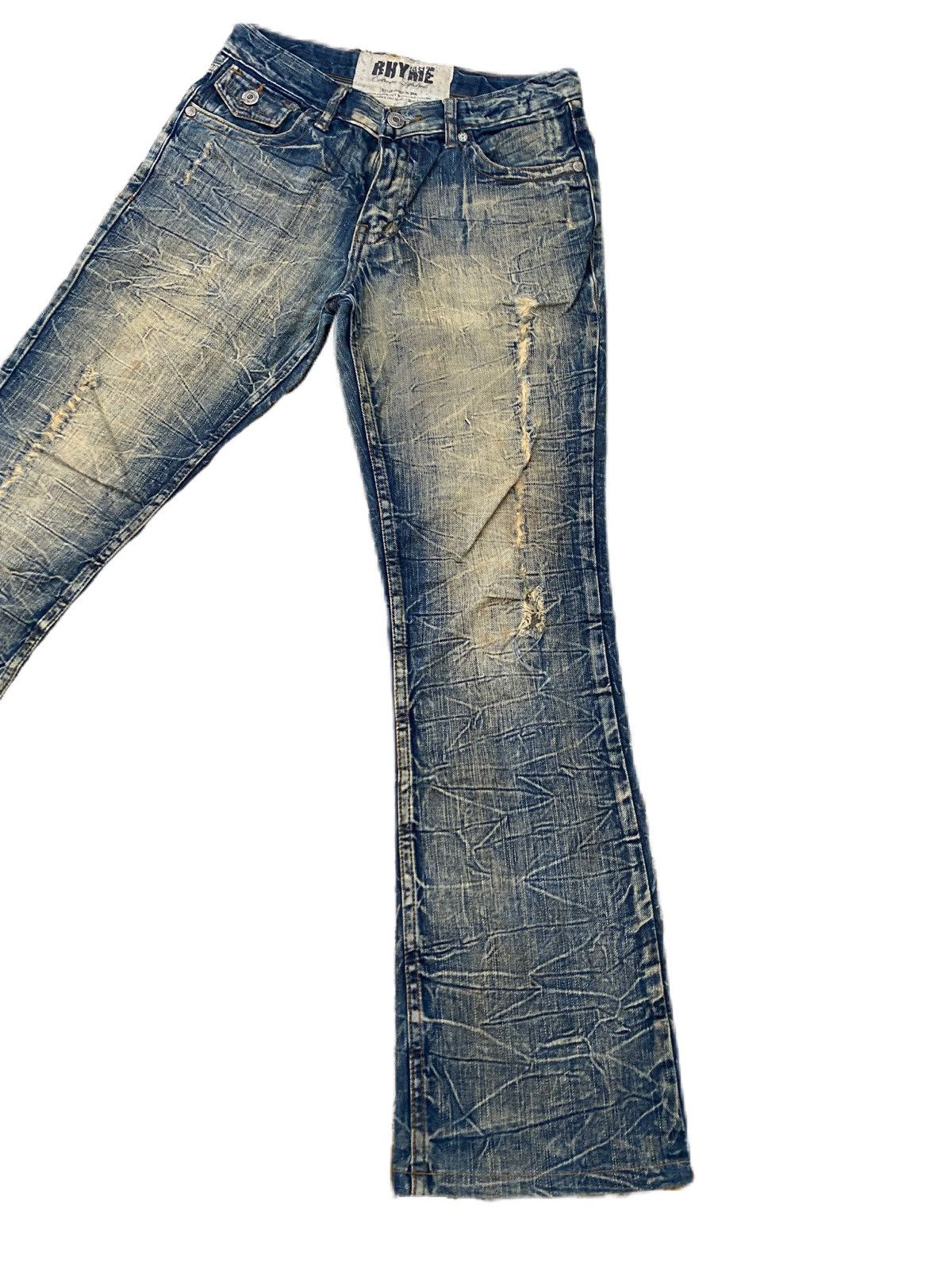 Japanese Brand FLARE DESIGN JEANS RIPPED STYLE JAPANESE BRAND RHYME Size US 28 / EU 44 - 4 Thumbnail