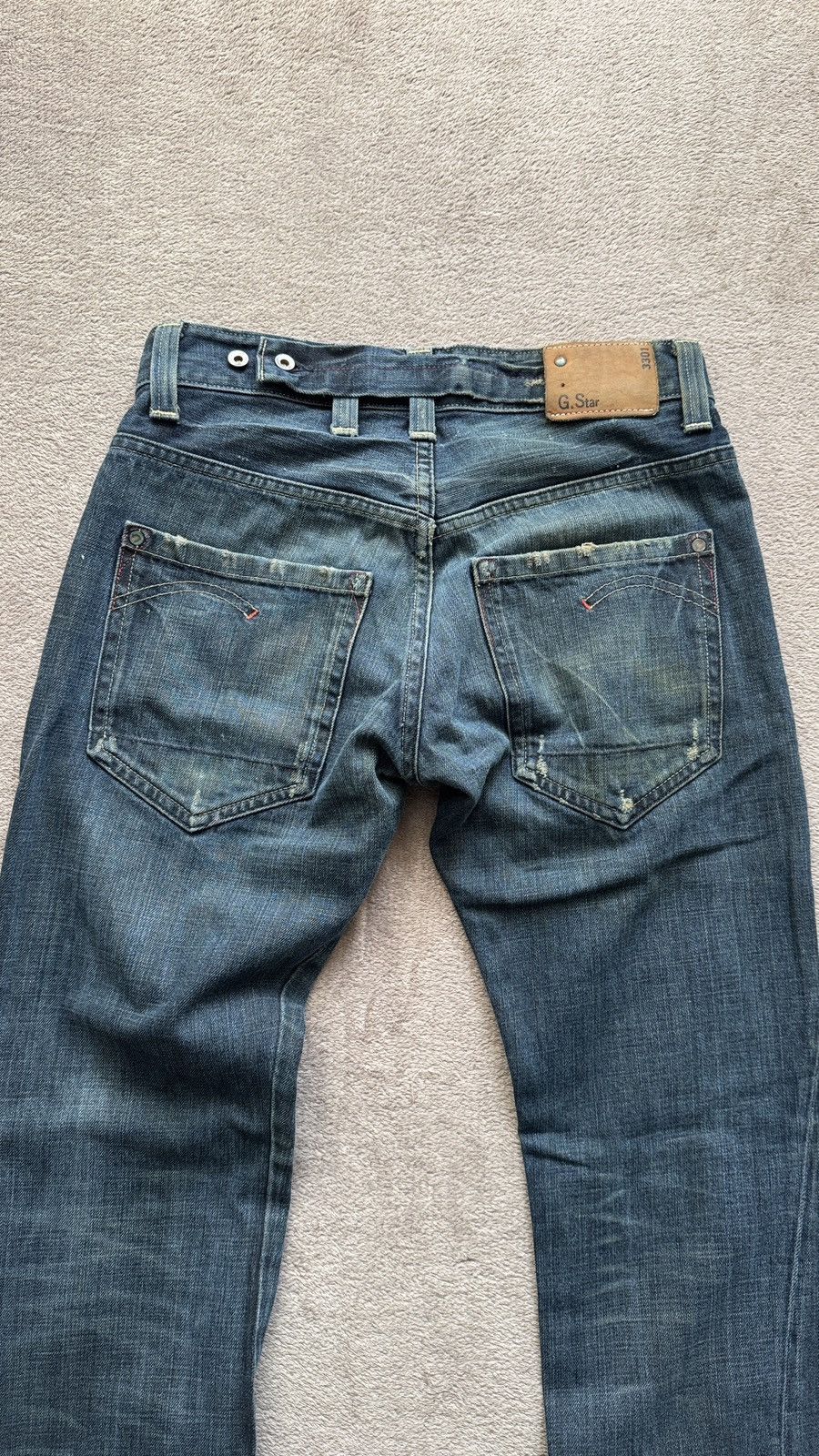 Japanese Brand G-Star Straight Y2K Faded Mudwash Ripped Jeans LGB if6was9 Size US 31 - 4 Thumbnail