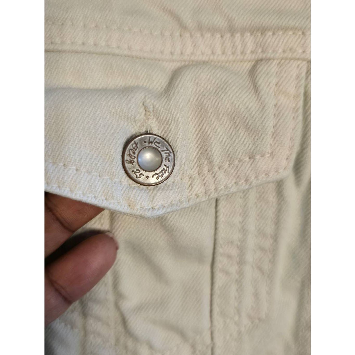 Free People Free People We The Free Denim Jacket XS Beige Off-White Butt Size XS / US 0-2 / IT 36-38 - 9 Thumbnail