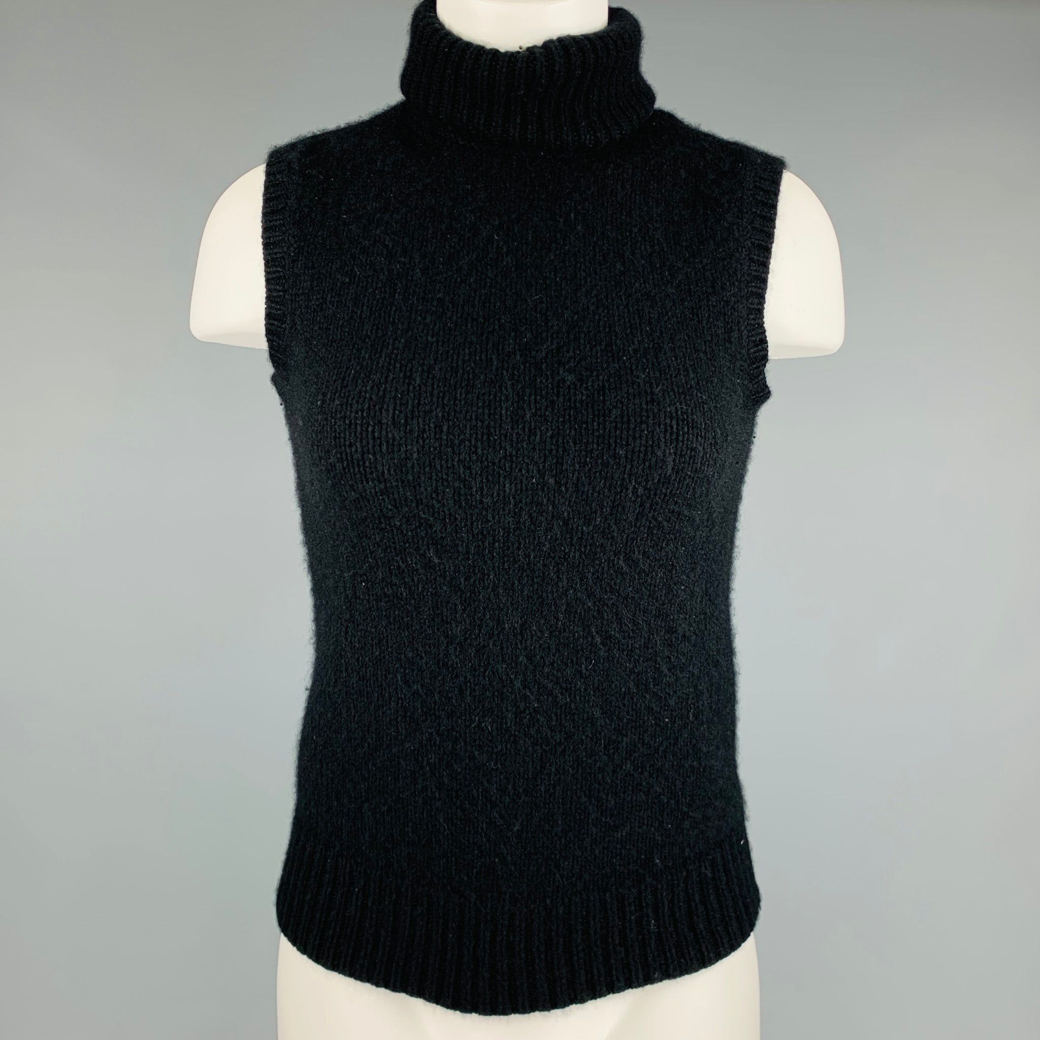 image of Ralph Lauren Black Cashmere Sleeveless Pullover, Women's (Size Small)