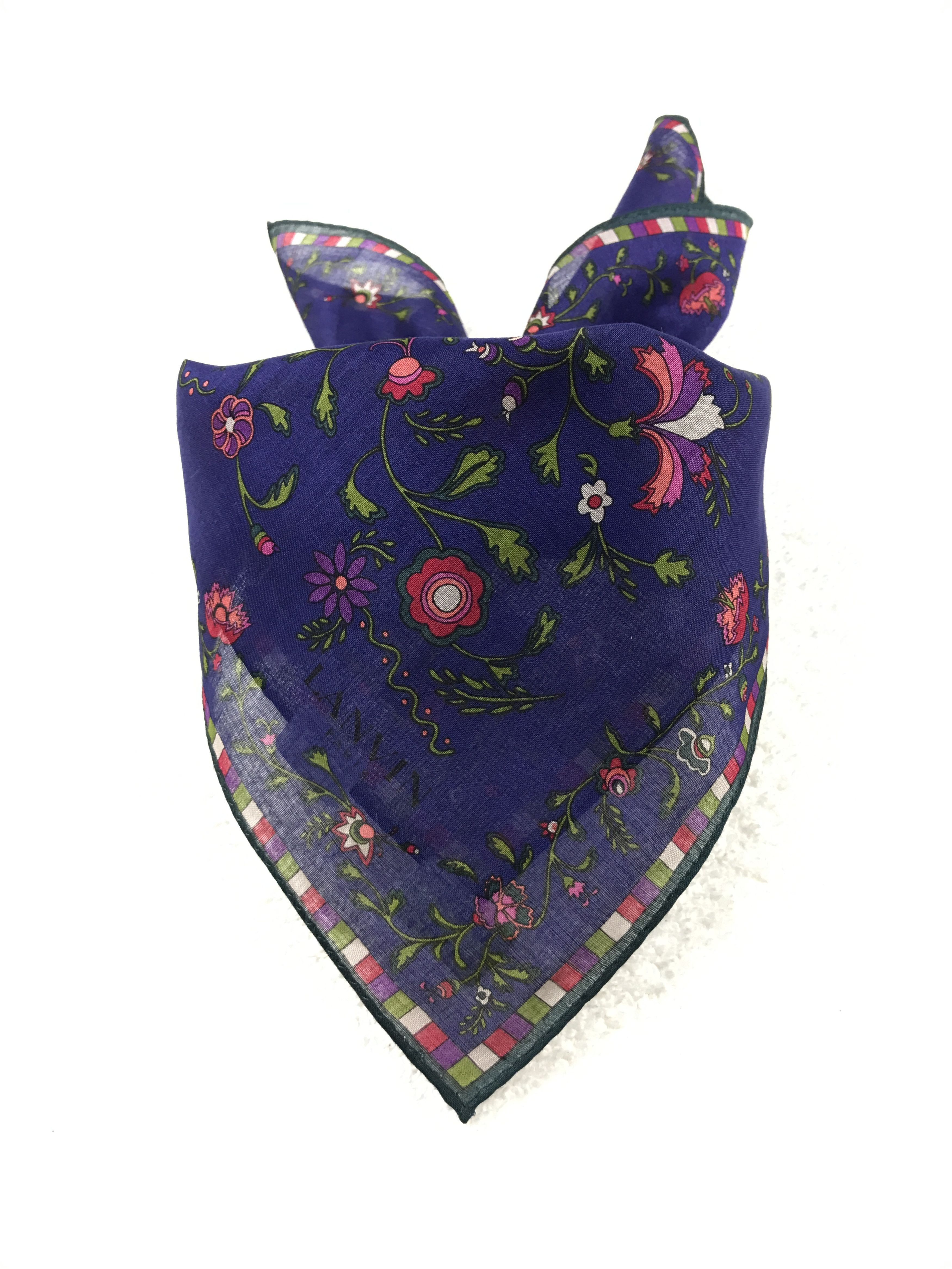 Designer × Lanvin × Vintage Vintage Lanvin Bandana Neckerchief Handkerchief Size ONE SIZE - 3 Thumbnail