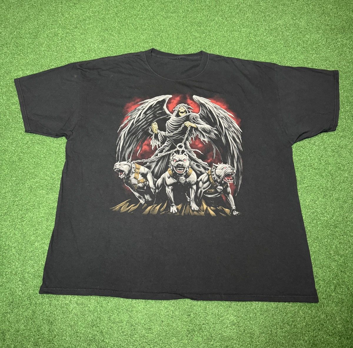 Vintage Y2K Grim Reaper Pit Bull Hip Hop Grunge XXL Graphic T Shirt Size US XXL / EU 58 / 5 - 1 Thumbnail