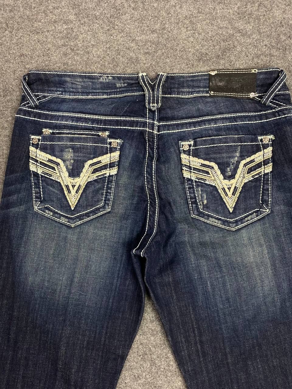 Japanese Brand vigoss bootcut flare distressed denim nice design Size 35" - 3 Thumbnail