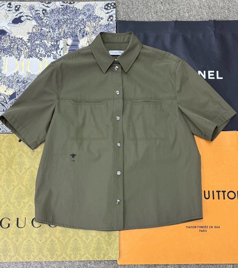 Dior Dior Khaki Bee Embroidered Short Sleeve Shirt - dmc Size US M / EU 48-50 / 2 - 1 Thumbnail